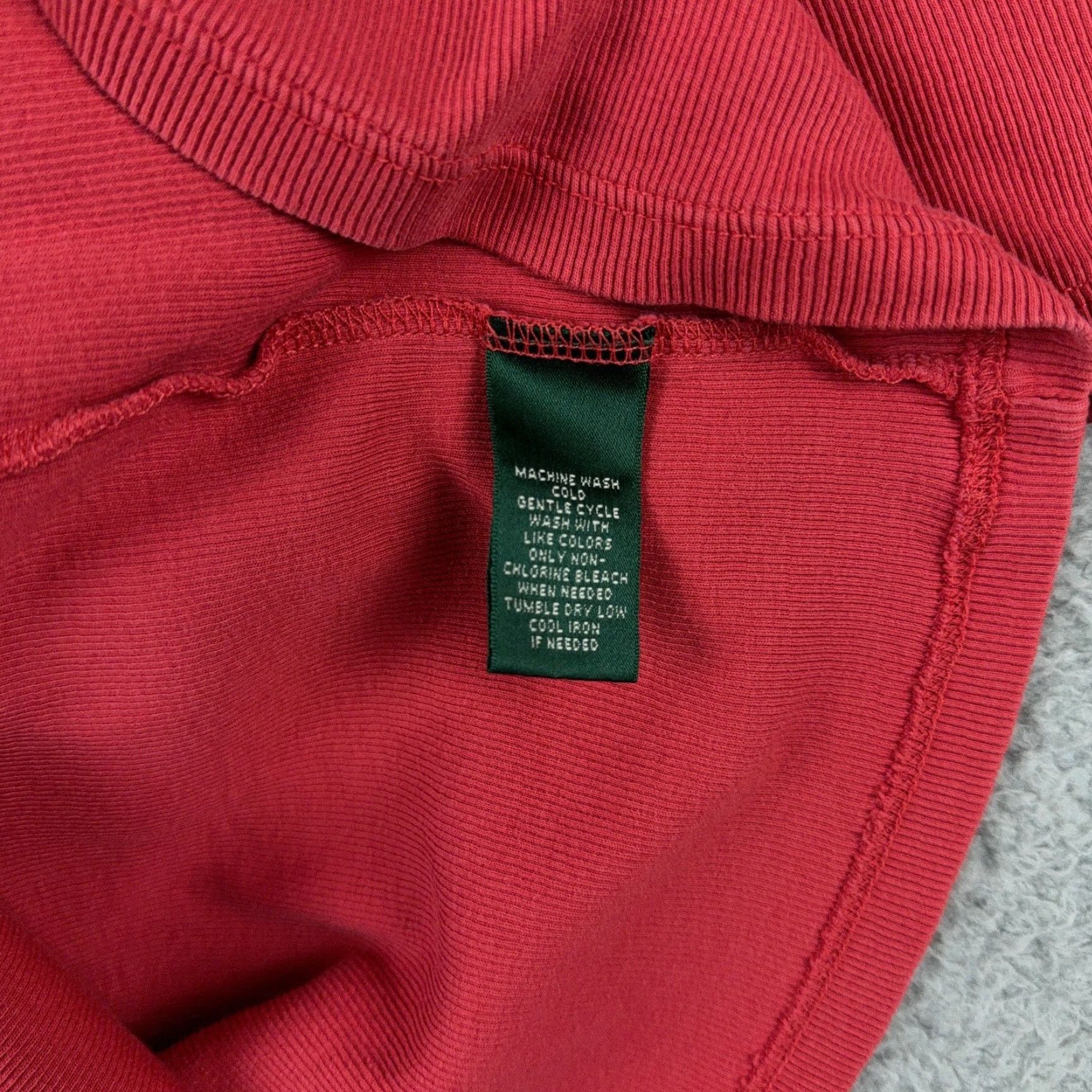 Ralph Lauren Lauren Ralph Lauren Shirt Womens XL Coral Ribbed Grommet Shoulder Crew Neck FLAW Size XL / US 12-14 / IT 48-50 - 4 Thumbnail