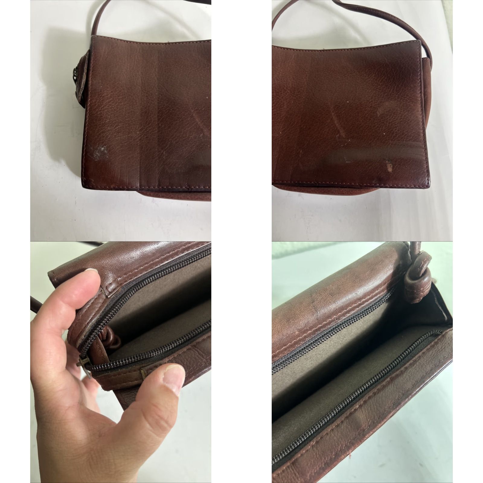 Vintage VINTAGE Boulder Ridge Glove Tanned cowhide Small Purse Shoulder Bag Brown Women Small Leather Shoulder Bag 7x6x1 Size ONE SIZE - 8 Thumbnail