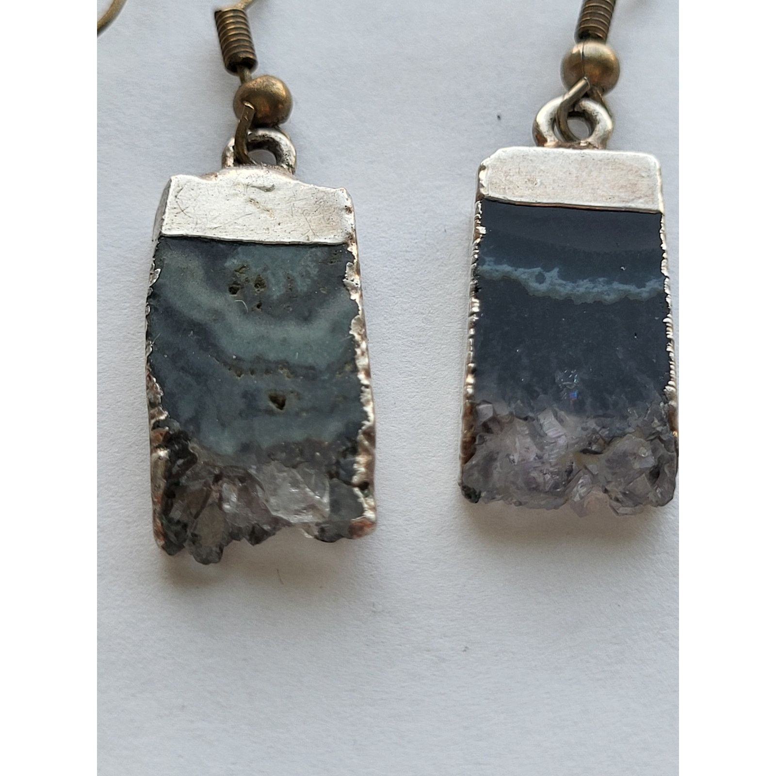 & Other Stories Artisan-Hand Made Moss Agate Druzy Geode Earrings Pierced Size ONE SIZE - 3 Thumbnail