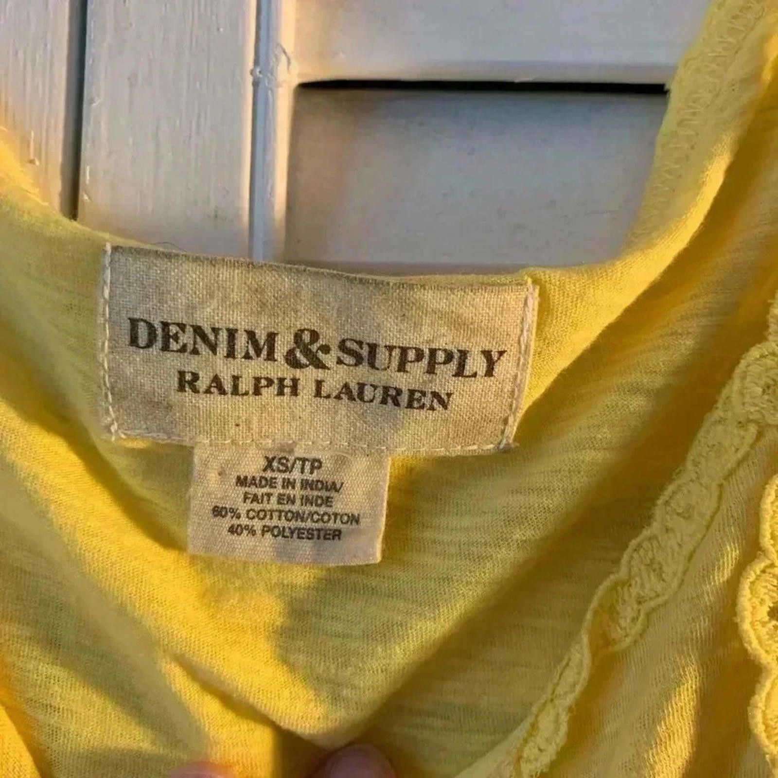 Denim & Supply Ralph Lauren Bright Yellow Lace-Trim Top by Denim & Supply Ralph Lauren Size XS / US 0-2 / IT 36-38 - 4 Thumbnail