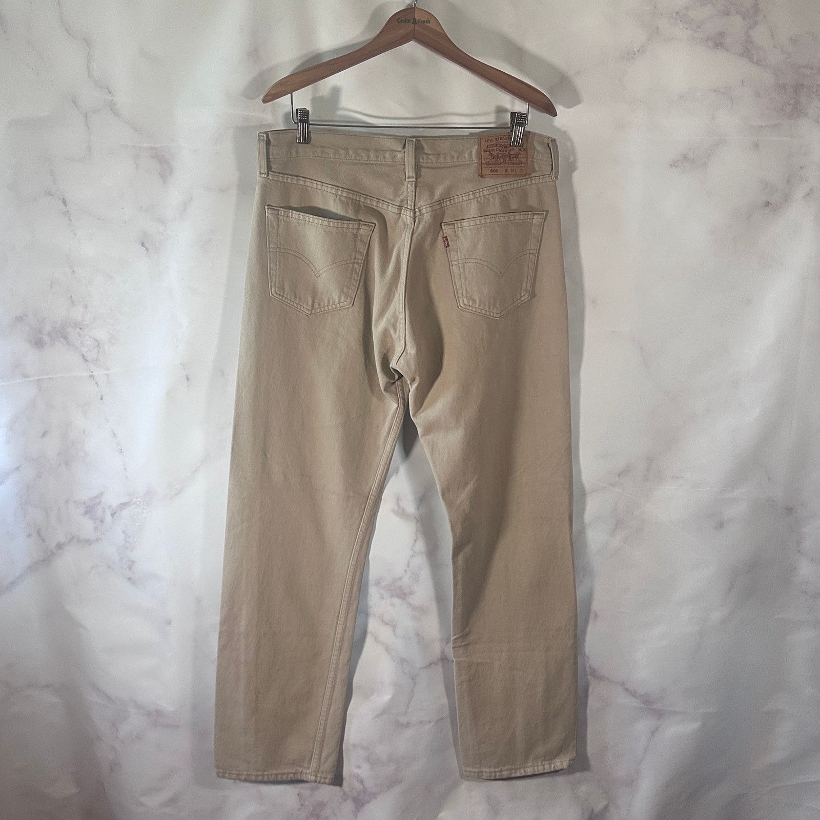 Levi's Vintage 501 Beige Denim Size US 36 / EU 52 - 4 Thumbnail