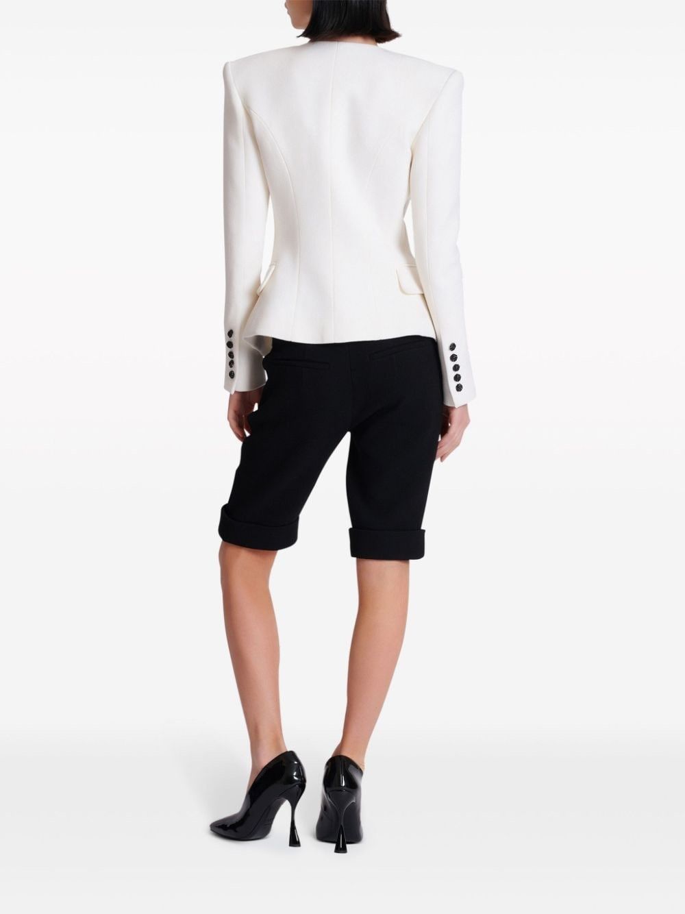 Balmain o1s1wg110825 Double Breasted Blazer in White Size S / US 4 / IT 40 - 5 Thumbnail
