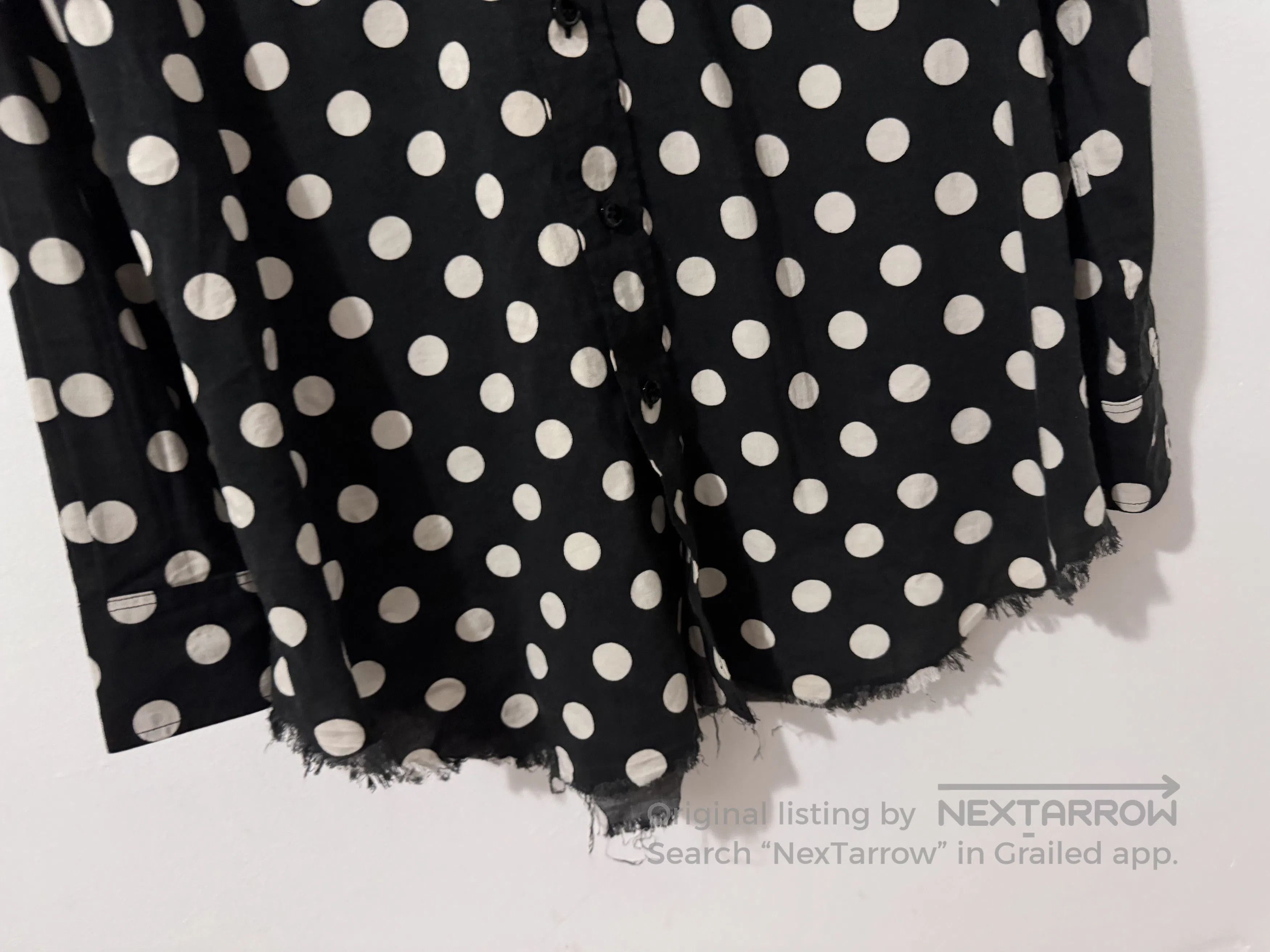 Saint Laurent Paris Saint Laurent Polka Dot Shirt with Fringes. Size US M / EU 48-50 / 2 - 3 Thumbnail