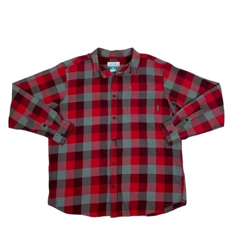 Columbia Columbia Red Gray Plaid Out and Back II L/S Shirt XL Size US XL / EU 56 / 4 - 1 Thumbnail