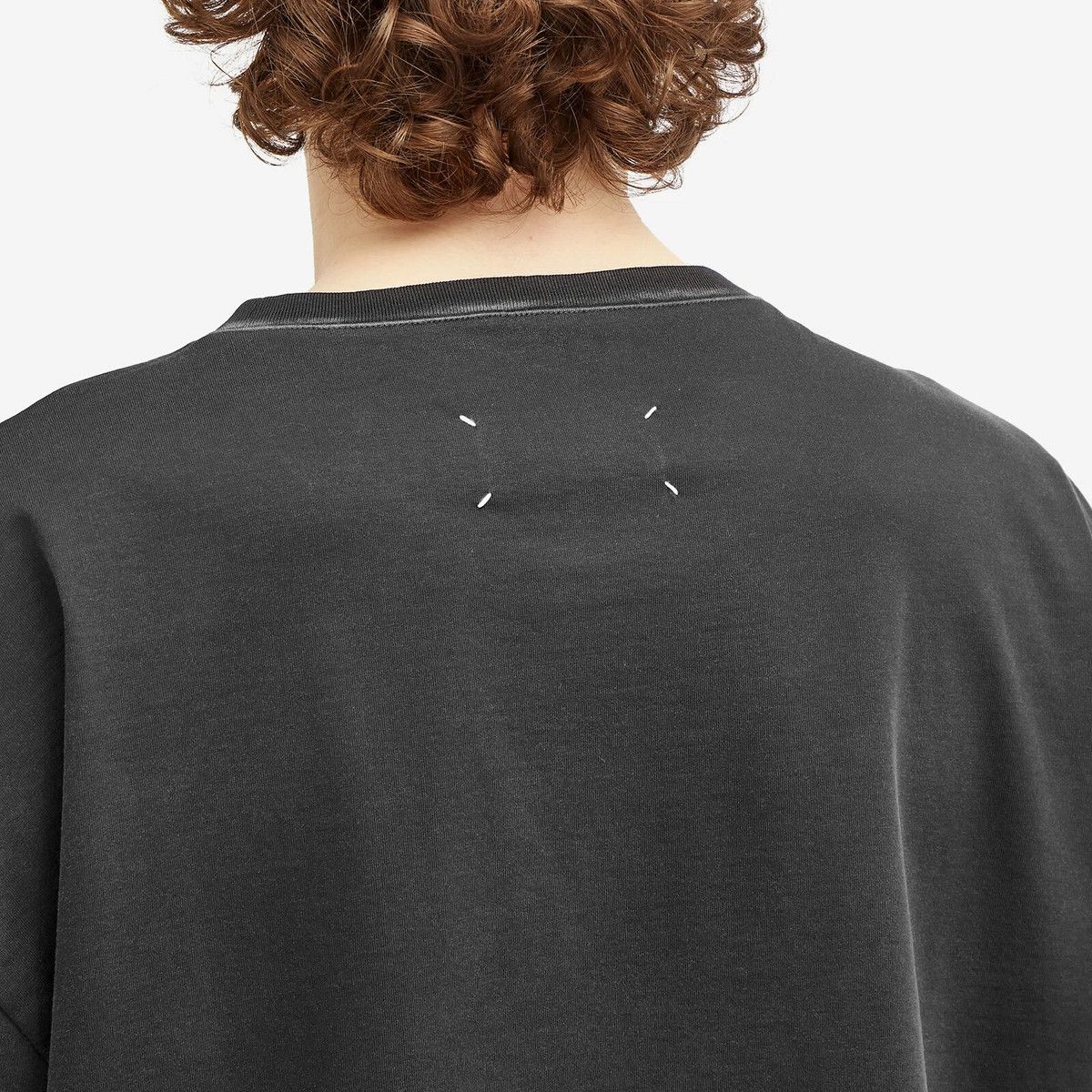 Maison Margiela o1w1db10526 Distressed College Logo T-Shirt in Washed Black Size US XL / EU 56 / 4 - 2 Thumbnail