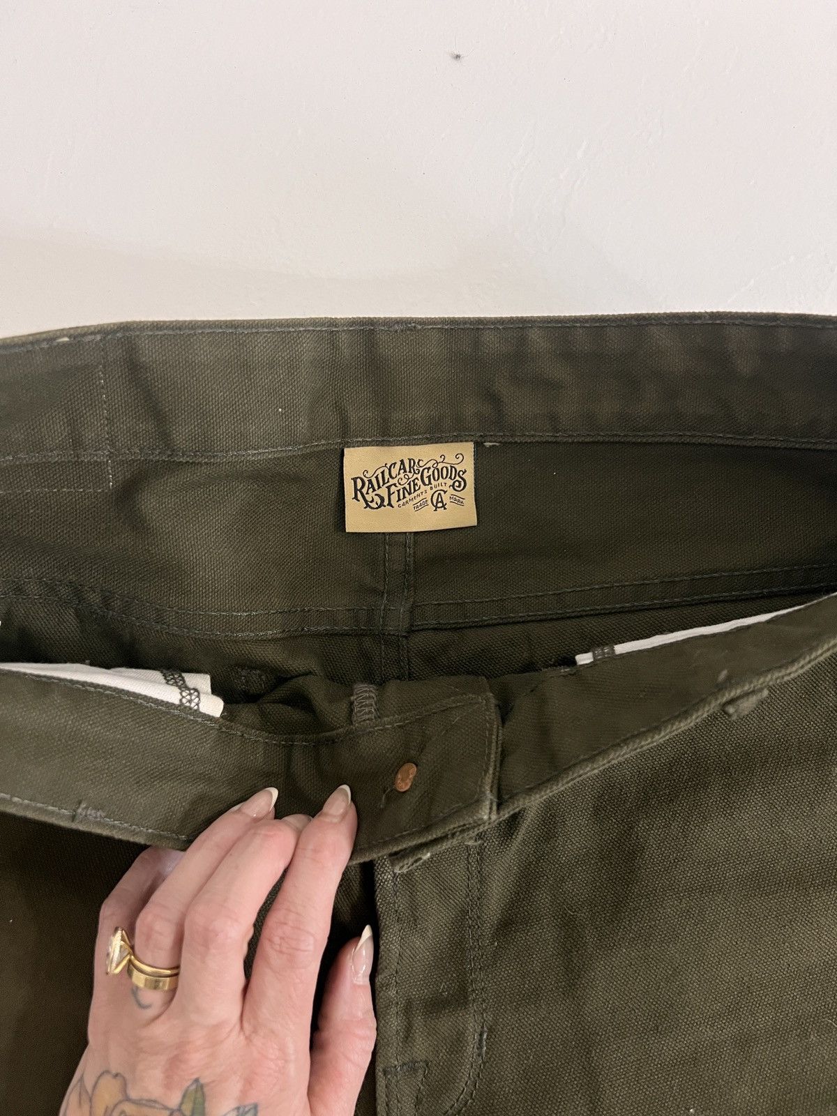 Railcar Fine Goods Railcar Fine Goods Olive Work Pants – Size 36 – Made in USA Size US 36 / EU 52 - 2 Thumbnail