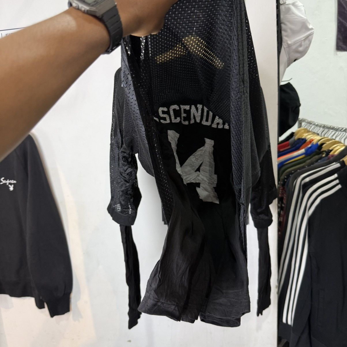 Descendant RARE💥 DESCENDANT 17AW layered mesh football black BTS jin Size US XL / EU 56 / 4 - 4 Thumbnail