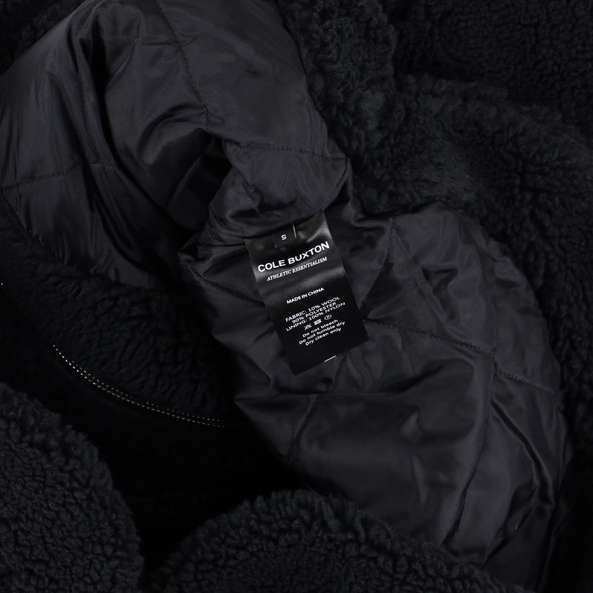 Cole Buxton Black Wool Fleece Bomber Jacket Size US L / EU 52-54 / 3 - 6 Thumbnail