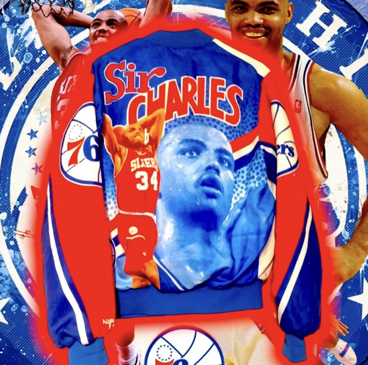 Chalk Line 💎ViNTaGe 💎 CHaLK LiNe PHiLaDeLPHia 76eRs 🏀 BaRKLeY JaCKet Size US M / EU 48-50 / 2 - 1 Thumbnail
