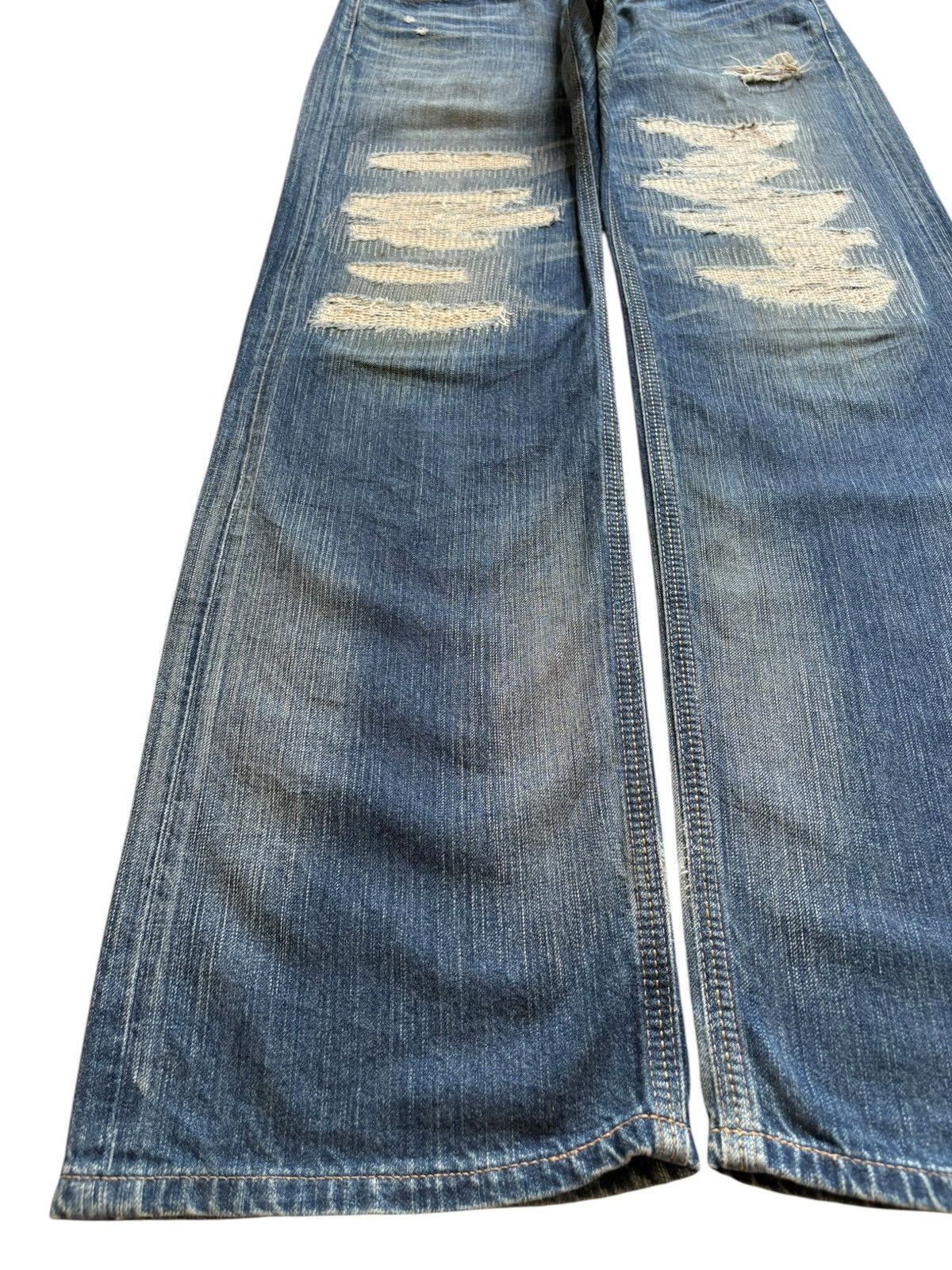 Edwin Exclusive Vintage Edwin Mud Wash Sashiko Distress Baggy Jean Size US 34 / EU 50 - 6 Thumbnail