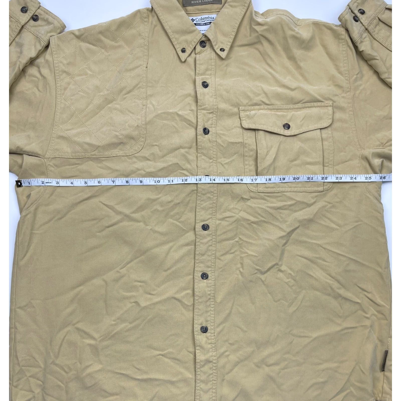 Vintage VINTAGE Columbia River Lodge Button-Down Shirt Men XL Gold Solid Long Sleeve Size US XL / EU 56 / 4 - 5 Thumbnail