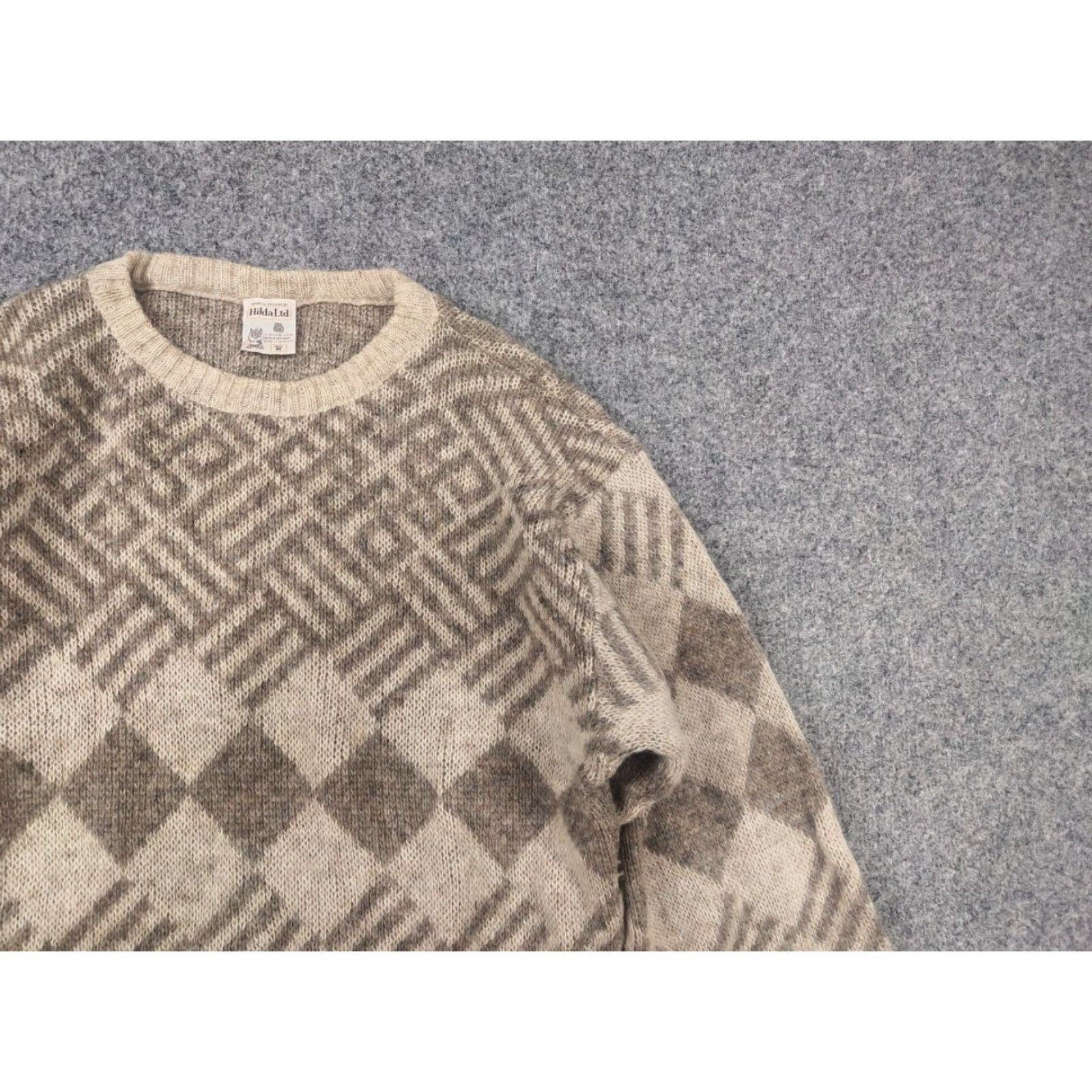 Vintage VINTAGE Hilda Ltd Iceland Pullover Shirt Men M Beige Wool 80s Pattern Fair Isle Knit Size US M / EU 48-50 / 2 - 3 Thumbnail