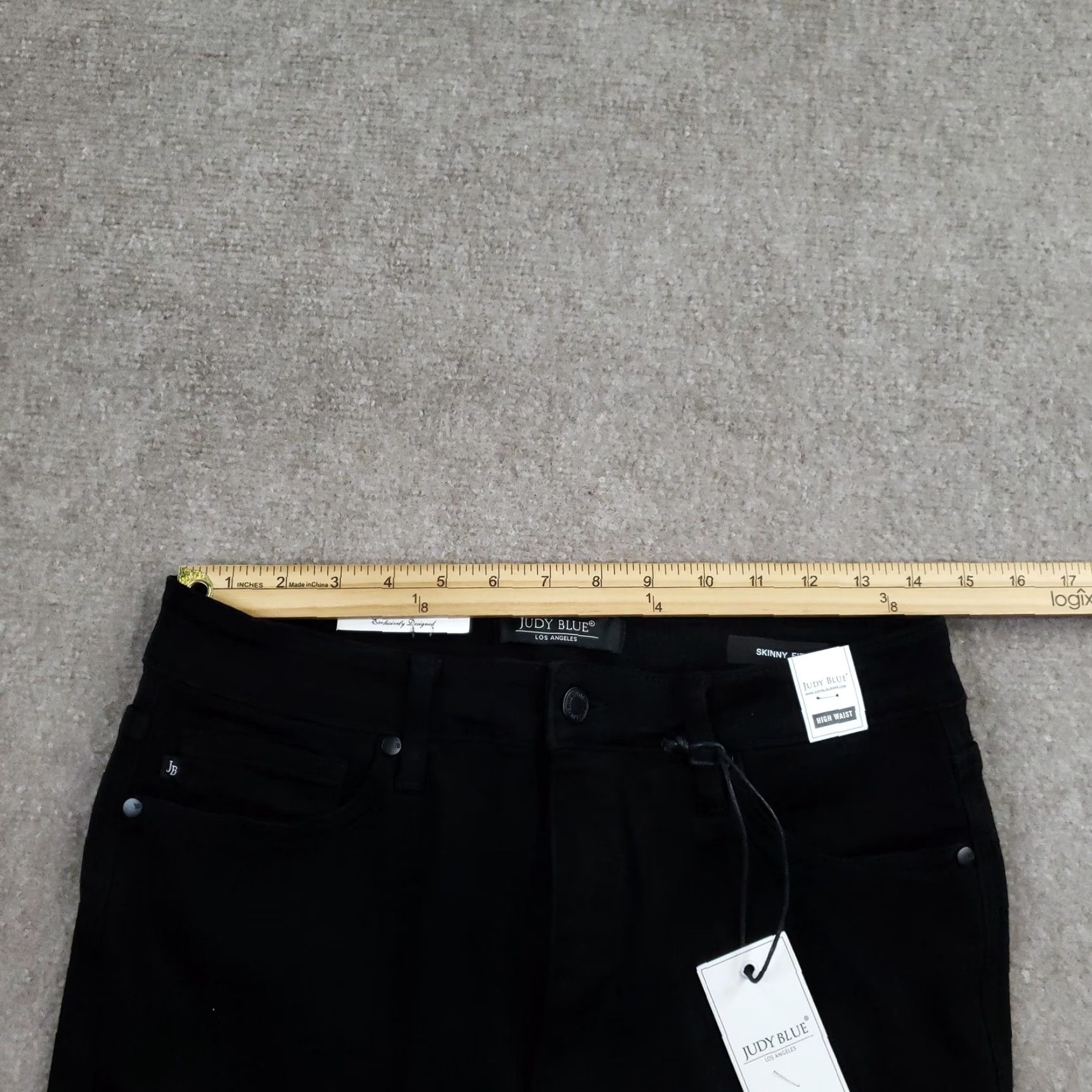 Vintage Judy Blue Jeans Womens 11/30 Black High Rise Skinny Tummy Control Stretch Size 32" / US 10 / IT 46 - 6 Thumbnail