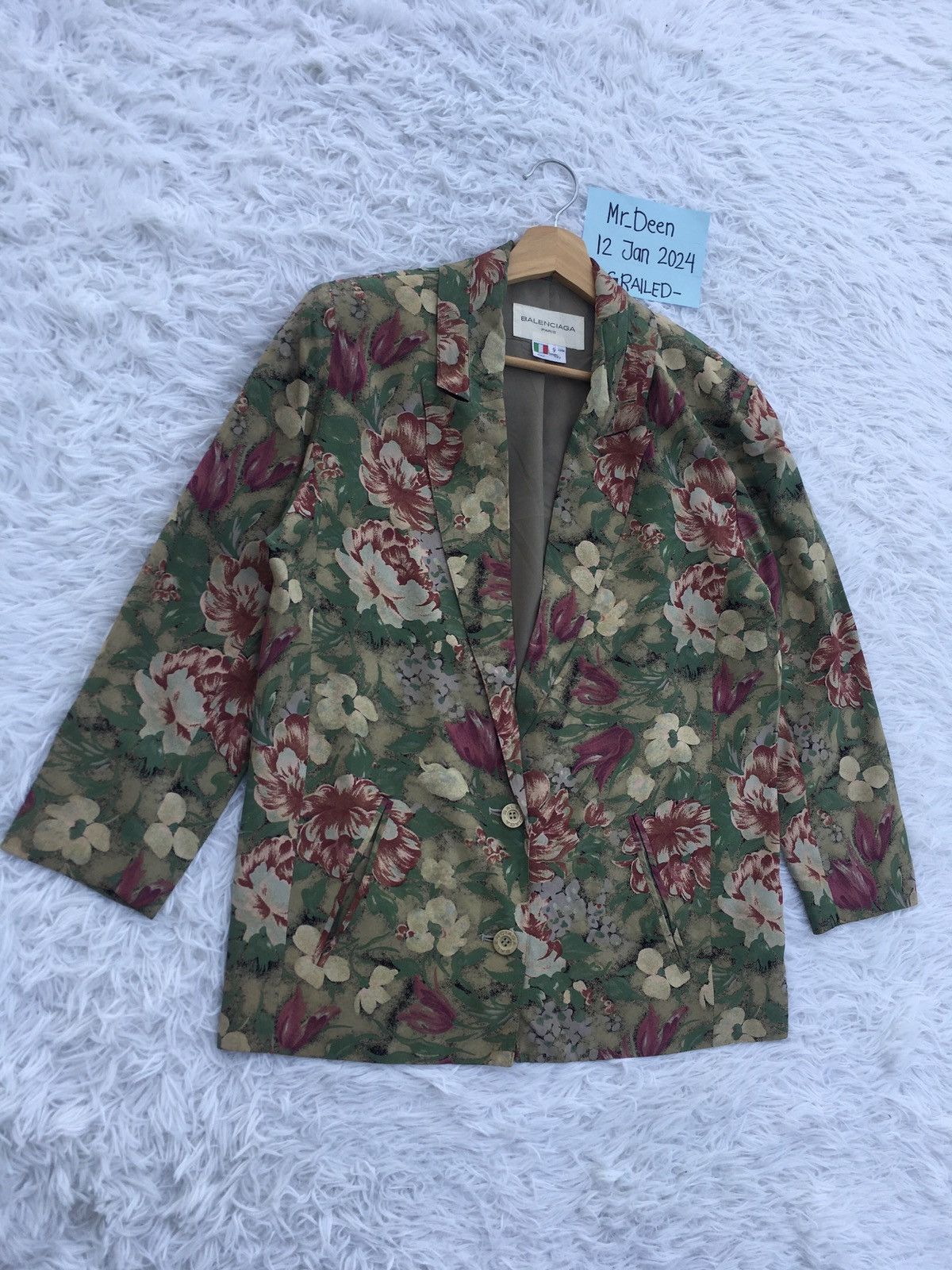 Balenciaga Rare Vintage 90s Balenciaga Florals Print Blazer Size M / US 6-8 / IT 42-44 - 3 Thumbnail