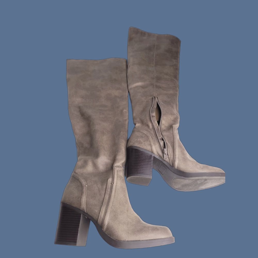 Sugar Sugar Boots Womens 8 Brown Tall Calf Riding Faux Suede Block Heel Almond Toe Bootie Size US 8 / IT 38 - 1 Thumbnail