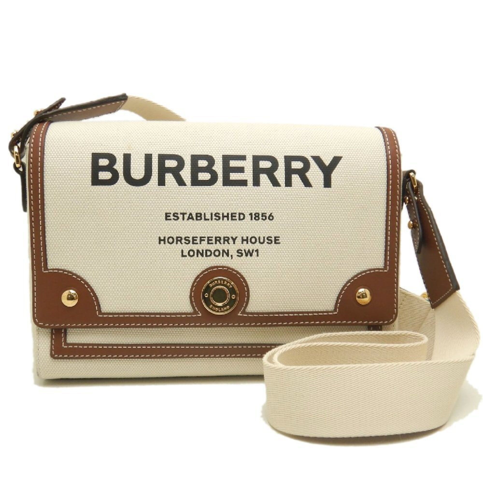Burberry BURBERRY Horseferry Print Shoulder Bag 80302491 Canvas x Leather Natural Tan Women's 253842 Size ONE SIZE - 1 Thumbnail