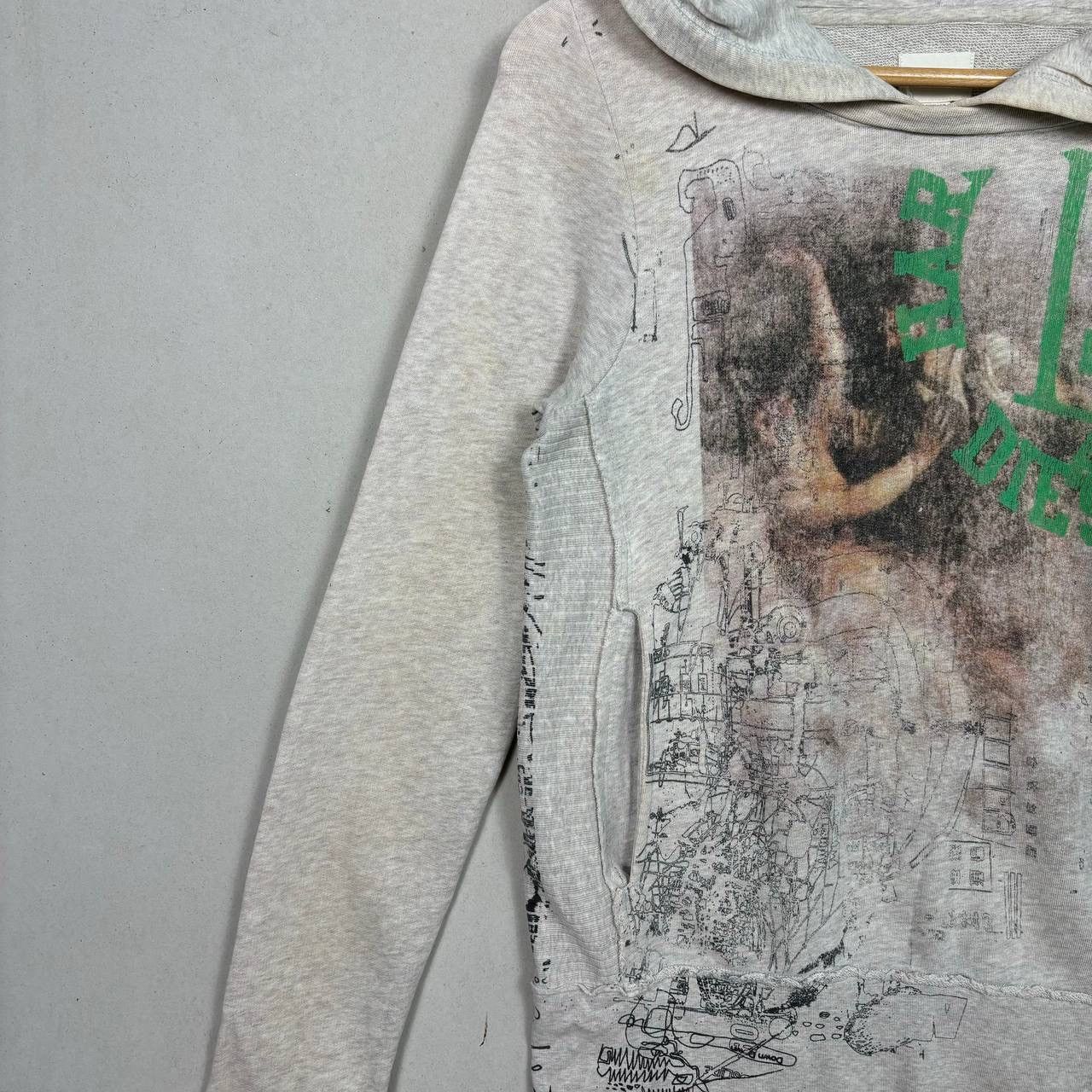 Diesel Vintage Diesel Graphic Zip Hoodie Size US XS / EU 42 / 0 - 5 Thumbnail