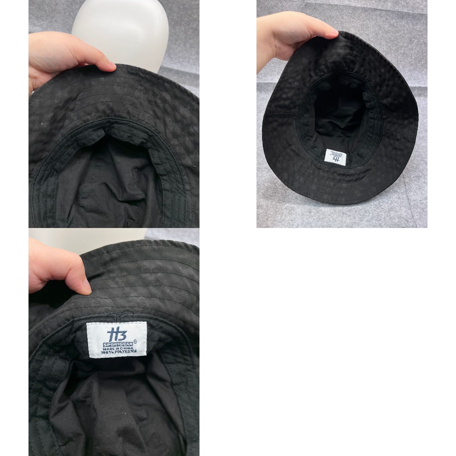 Vintage VINTAGE Skull H3 Sportgear Bucket Hat Women One Size Black AOP 100% Polyester Beach Size ONE SIZE - 9 Thumbnail