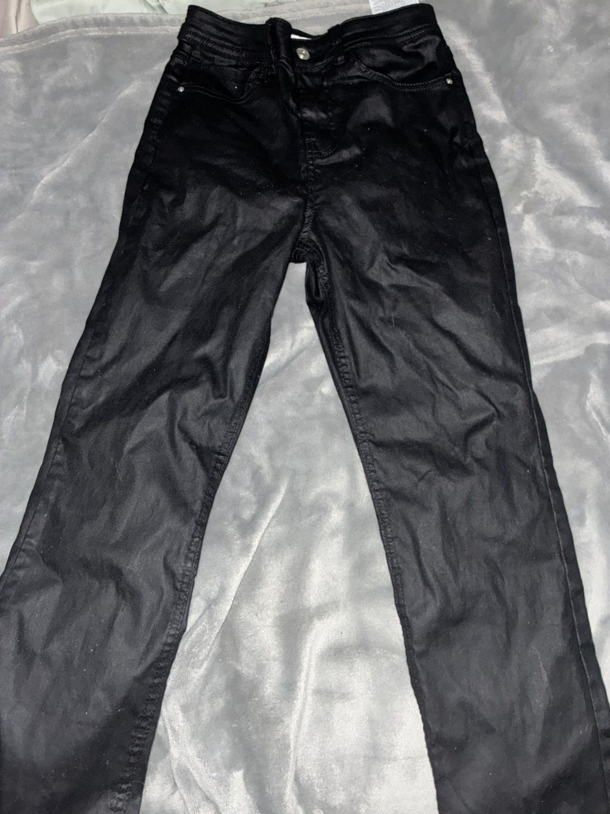 Zara Black leather Jeans Size 27" / US 4 / IT 40 - 1 Thumbnail