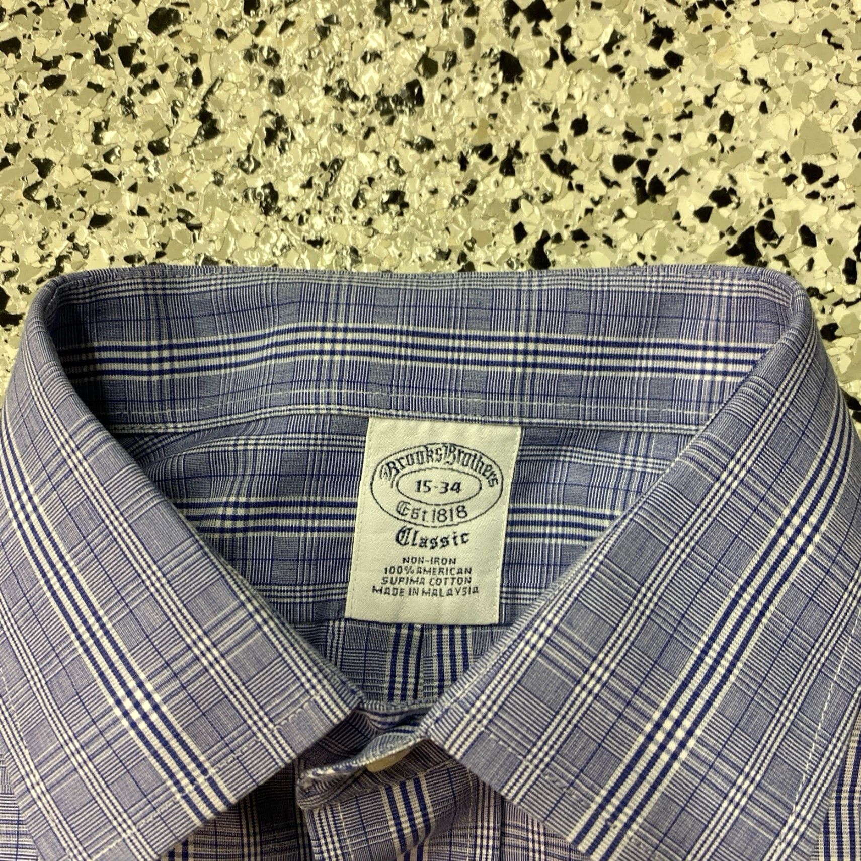 Brooks Brothers Brooks Brothers Dress Shirt Men’s 15 34 Blue Size Medium Regular 100% Cotton Classic Regent Non-Iron Long Sleeve Buttoned Cuff Size 42R - 2 Thumbnail