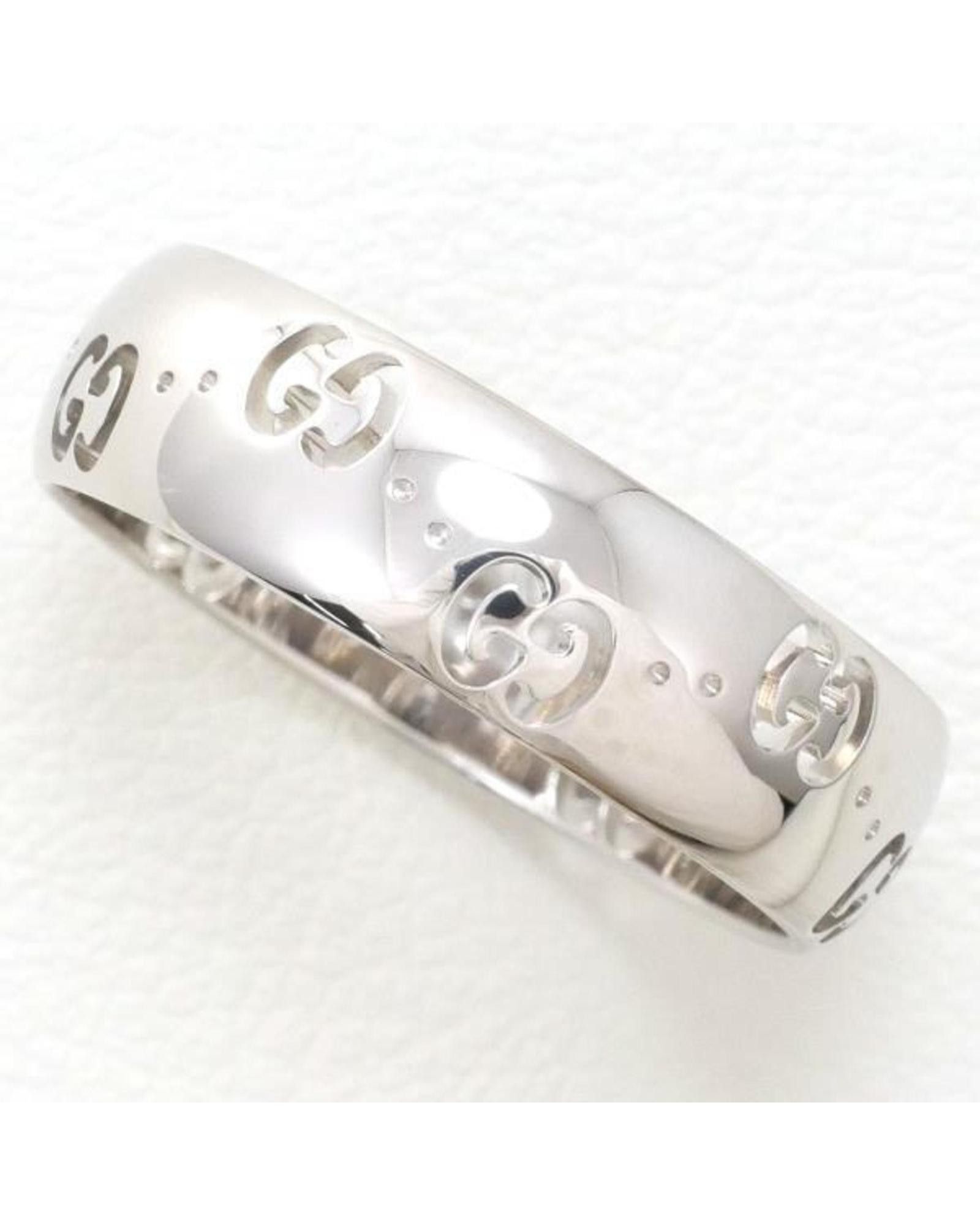 image of Gucci Timeless White Gold Icon Band Ring in Silver, Women's