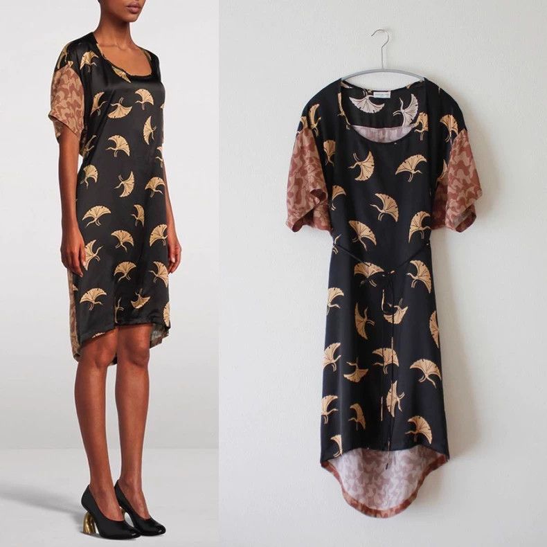 Dries Van Noten dries van noten size:34 Silk blended ginkgo biloba dress 25 Size XXS / US 00 / IT 34 - 1 Thumbnail