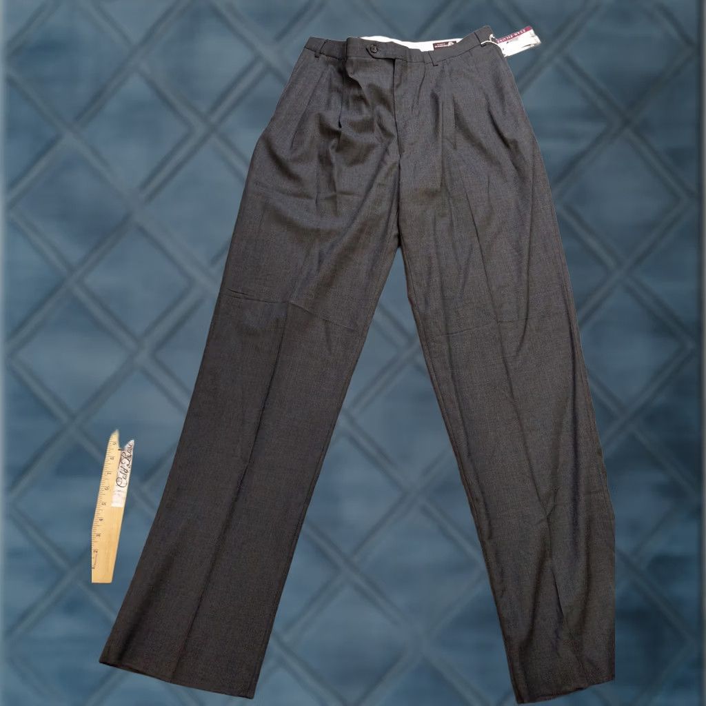 Evan Picone VINTAGE Evan-Picone Pants Mens 40 Gray 100% Worsted Wool Pleated Dress Unhemmed New Size US 40 / EU 56 - 1 Thumbnail