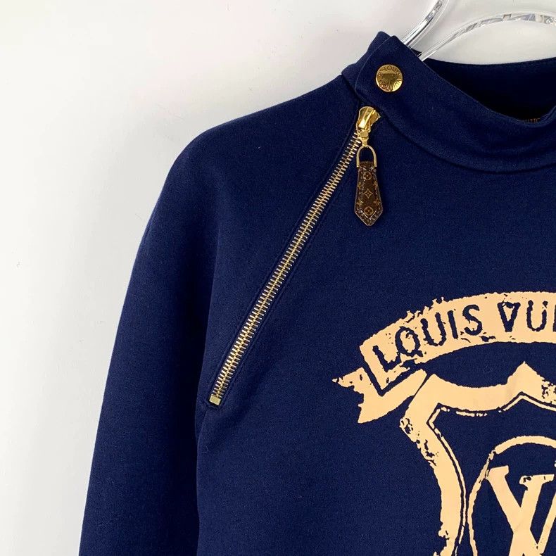 Louis Vuitton Louis Vuitton 22 navy blue logo printed cotton crew neck l Size XXL / US 16-18 / IT 52-54 - 3 Thumbnail