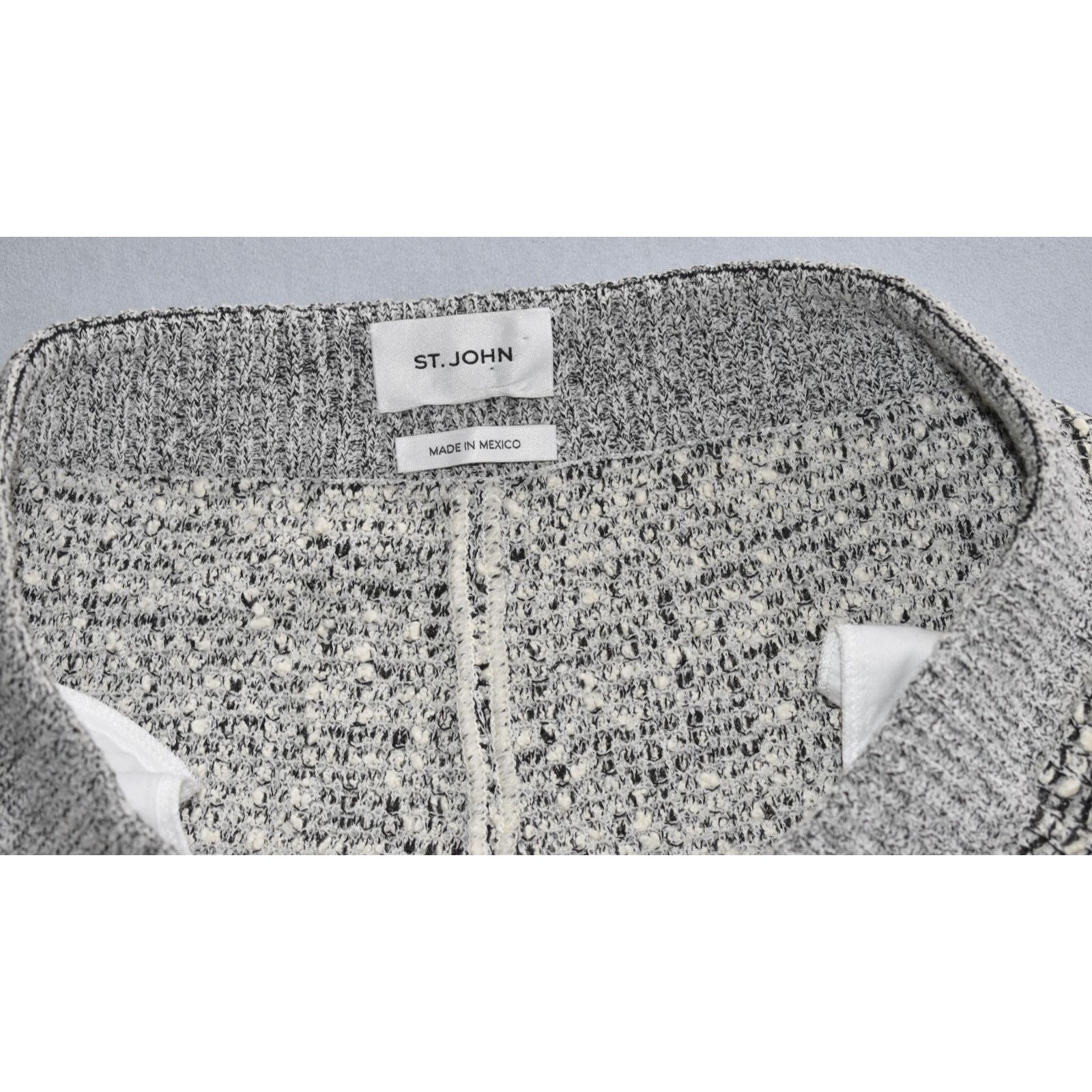 St. John ST JOHN Black White Cotton/Wool Boucle Knit Jogger Pants M Size 30" / US 8 / IT 44 - 5 Thumbnail