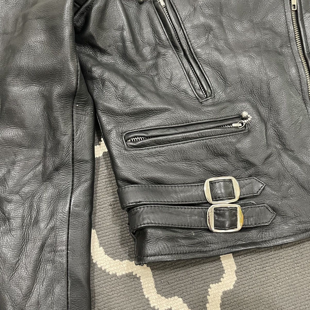 Genuine Leather × Vintage Horn Work Genuine Leather Punk Motorcycle Bikers Jacket Size M / US 6-8 / IT 42-44 - 13 Thumbnail