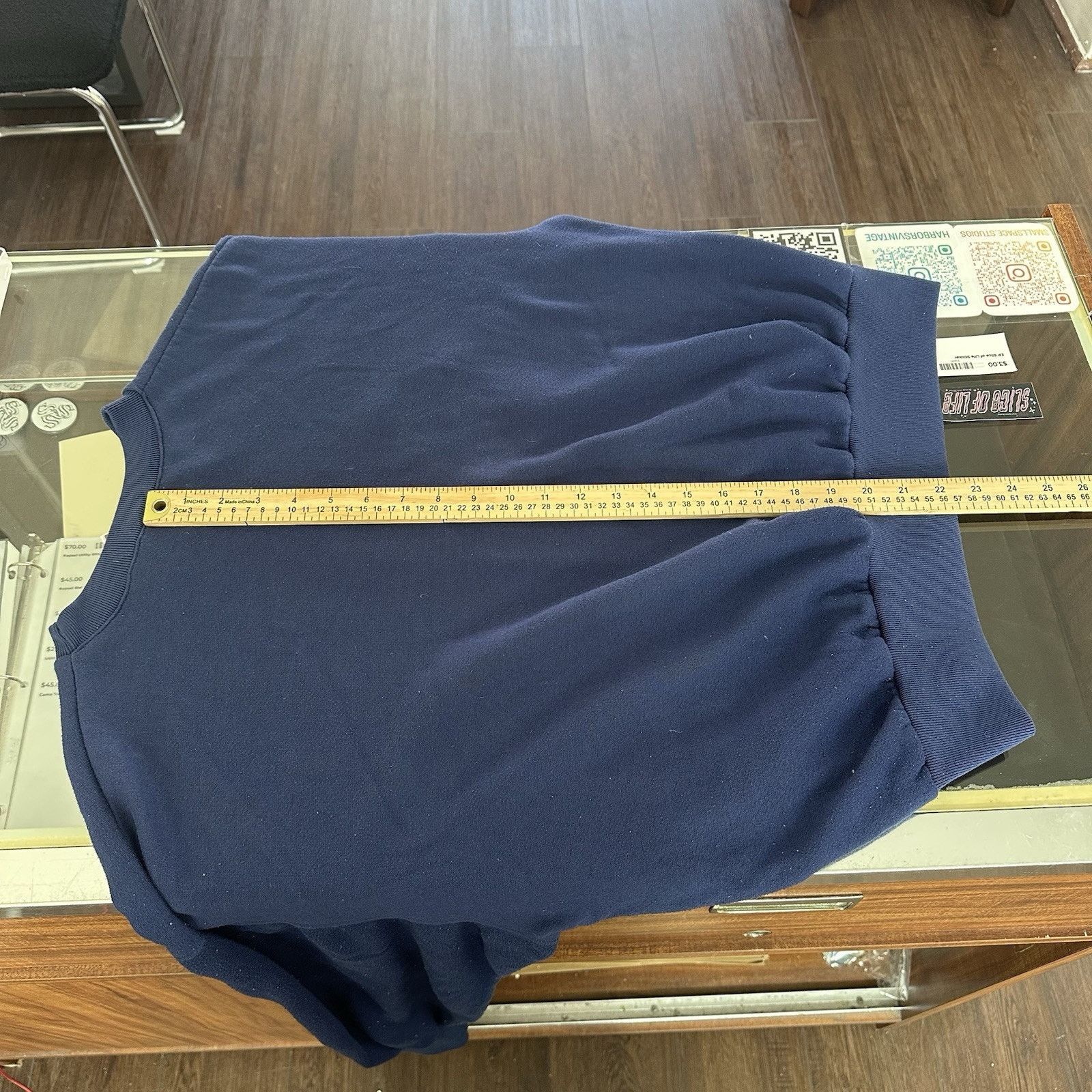 Nike × Vintage 90s Navy Nike Logo Crewneck Size M Fits XL OF Size US M / EU 48-50 / 2 - 7 Thumbnail