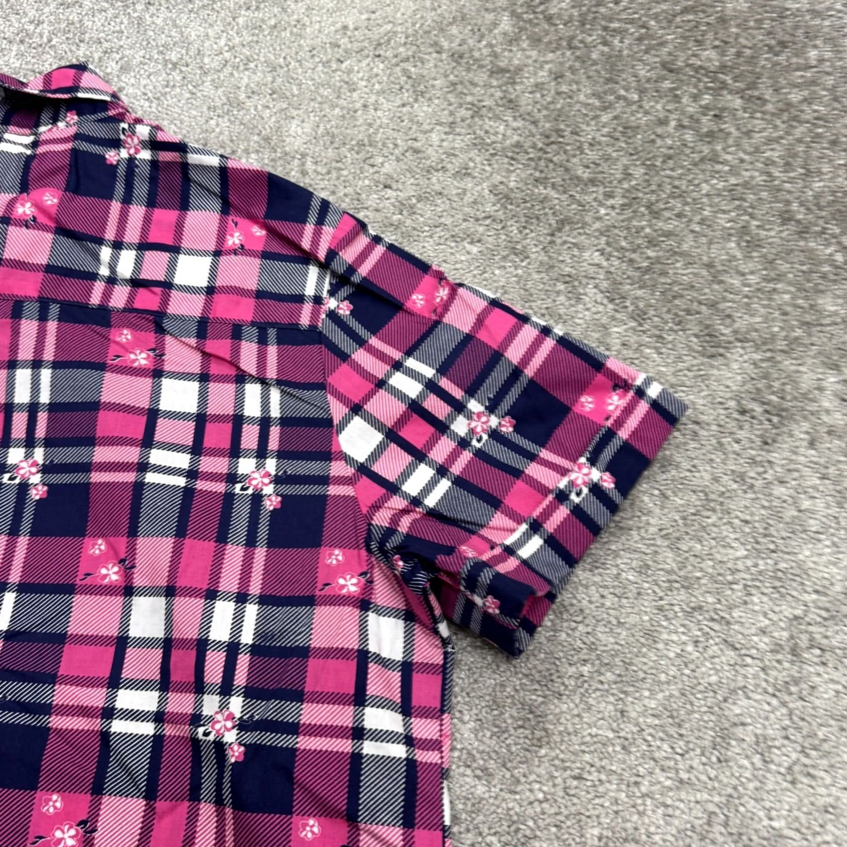 Pinko Adrian Delafield Button-Up Shirt Womens XL Multicolor Plaid Short Sleeve Casual Shirt Womens XL Size XL / US 12-14 / IT 48-50 - 3 Thumbnail