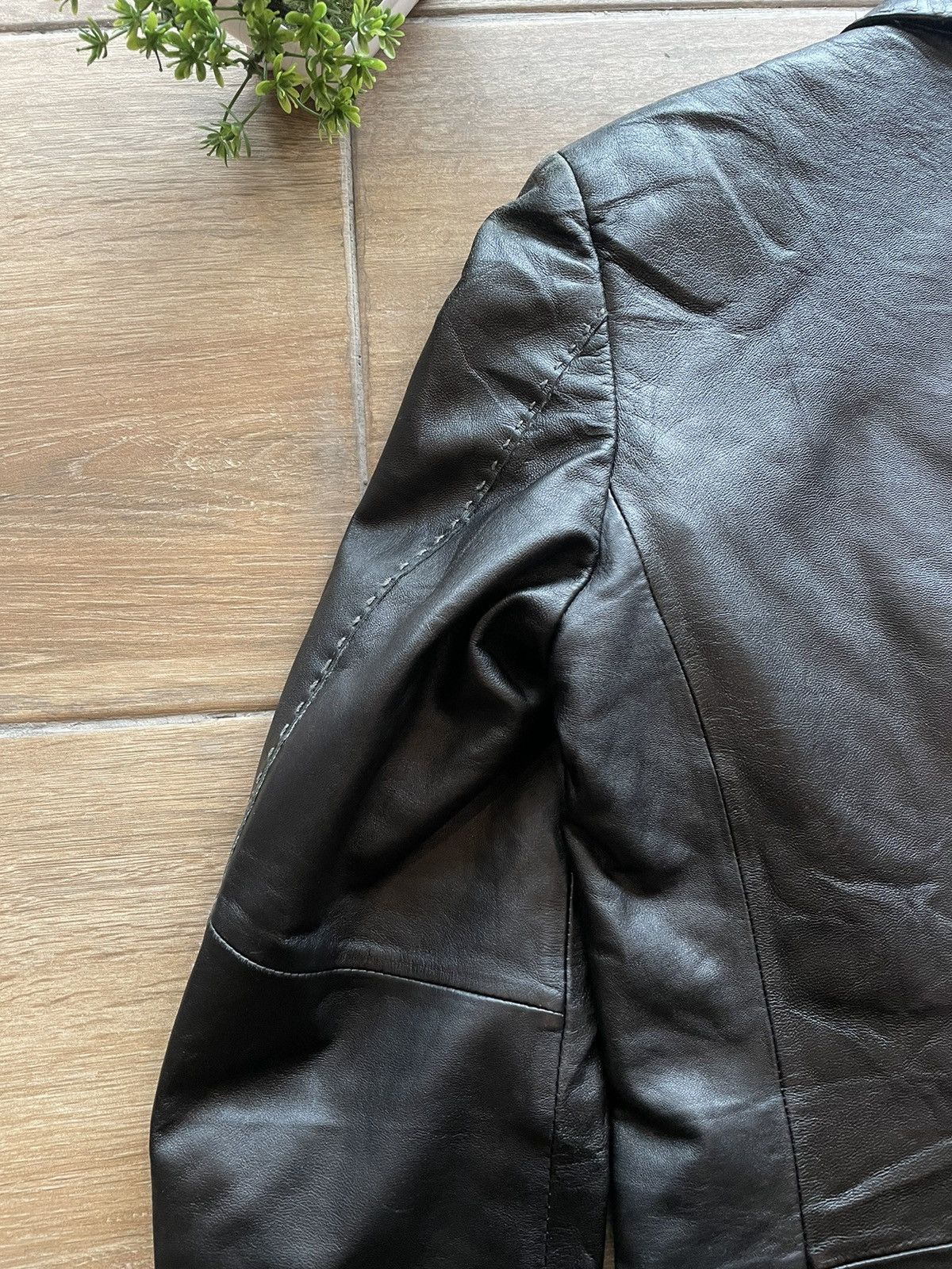 Japanese Brand × Le Grande Bleu (L.G.B.) × Tornado Mart Tornado Mart Leather Stitched Blazer Size US M / EU 48-50 / 2 - 16 Thumbnail