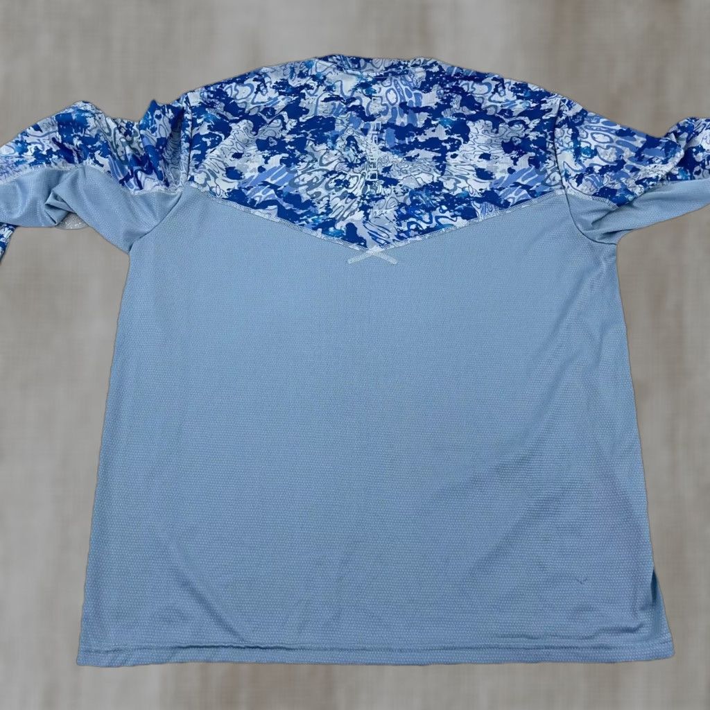 Vintage Huk Shirt Men Large Blue Camo Tee Quick Dry Performance Fishing Spell Out Water* Size US L / EU 52-54 / 3 - 1 Thumbnail
