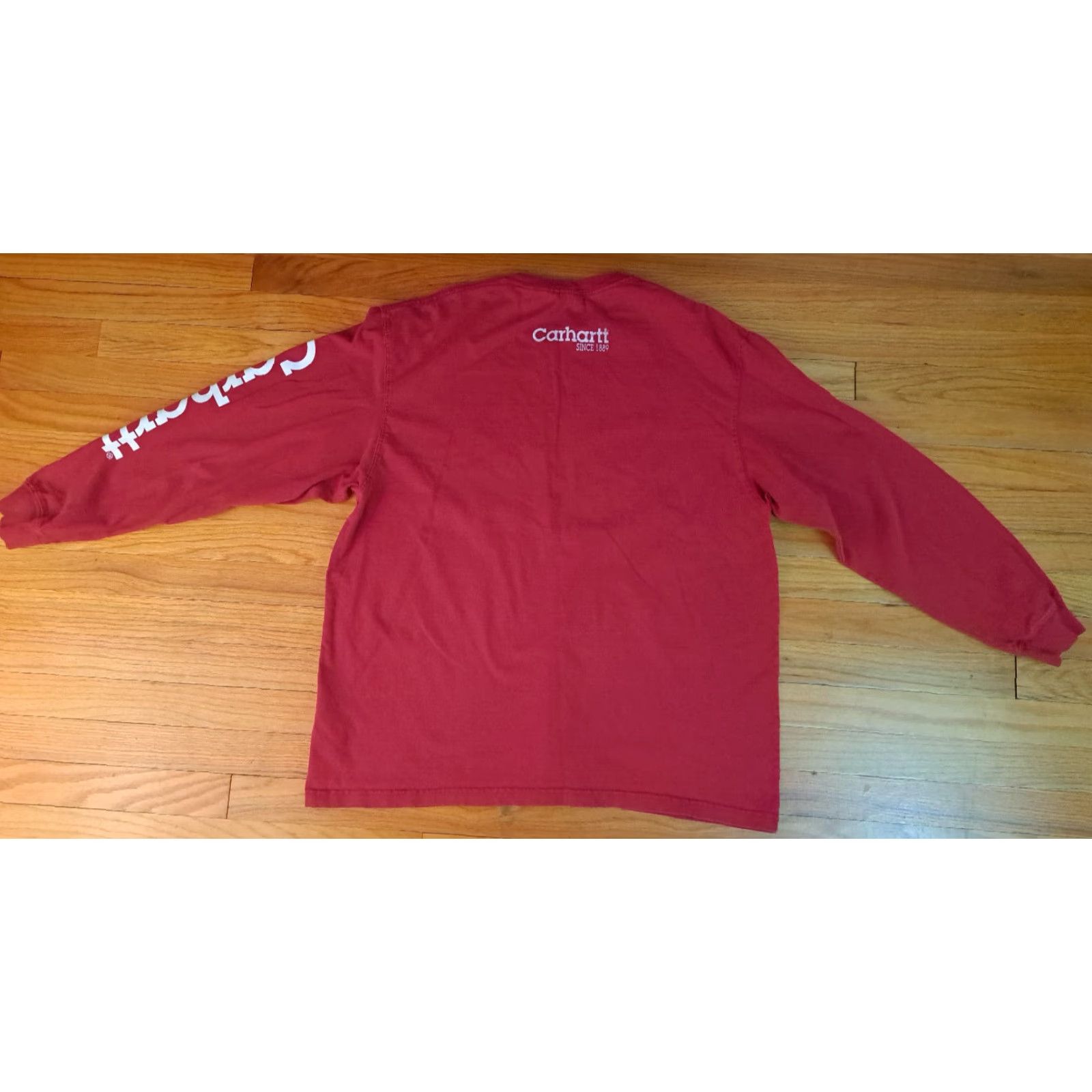 Carhartt VINTAGE Carhartt Long Sleeve T-Shirt Red 90s Cotton L Adults Mens Womens Shirt Size US L / EU 52-54 / 3 - 4 Thumbnail