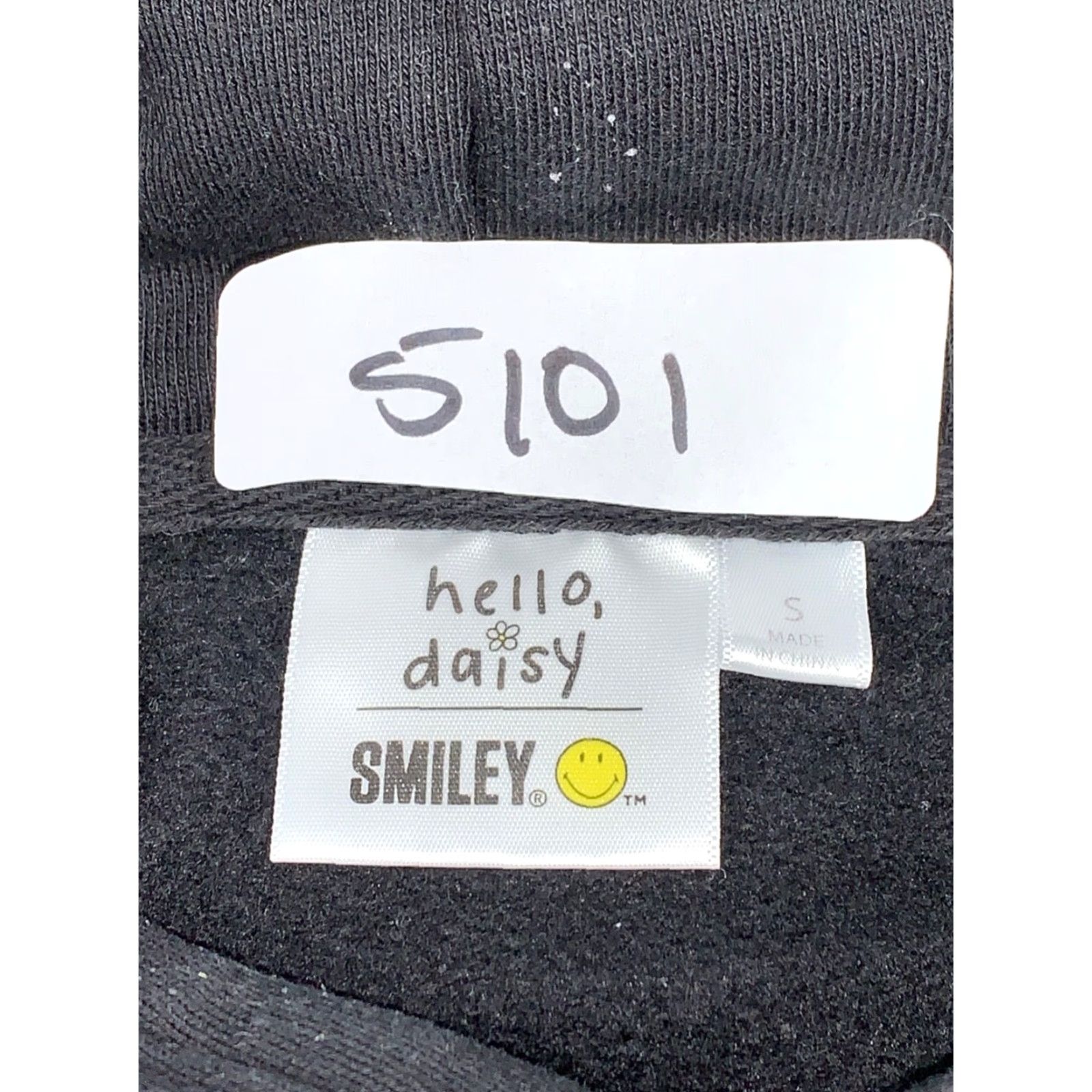 Vintage Smiley Hoodie Women's Small Black Daisy Peace Out Pullover Long Sleeve Vintage No Size S / US 4 / IT 40 - 4 Thumbnail