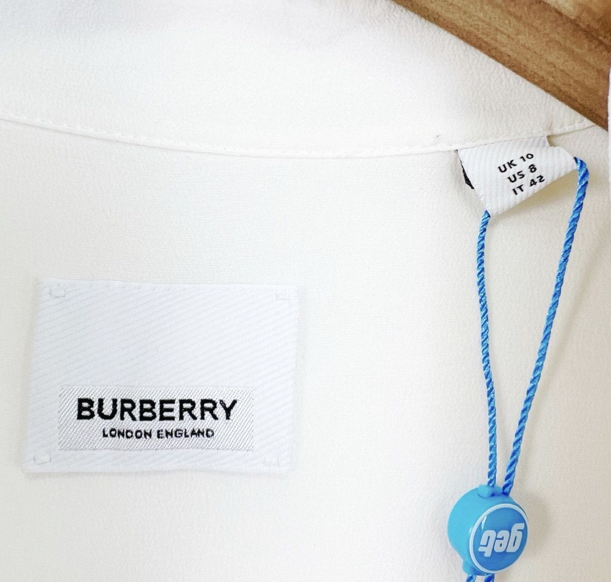 Burberry Burberry / White Silk Long Sleeve Shirt K12 Size US L / EU 52-54 / 3 - 6 Thumbnail