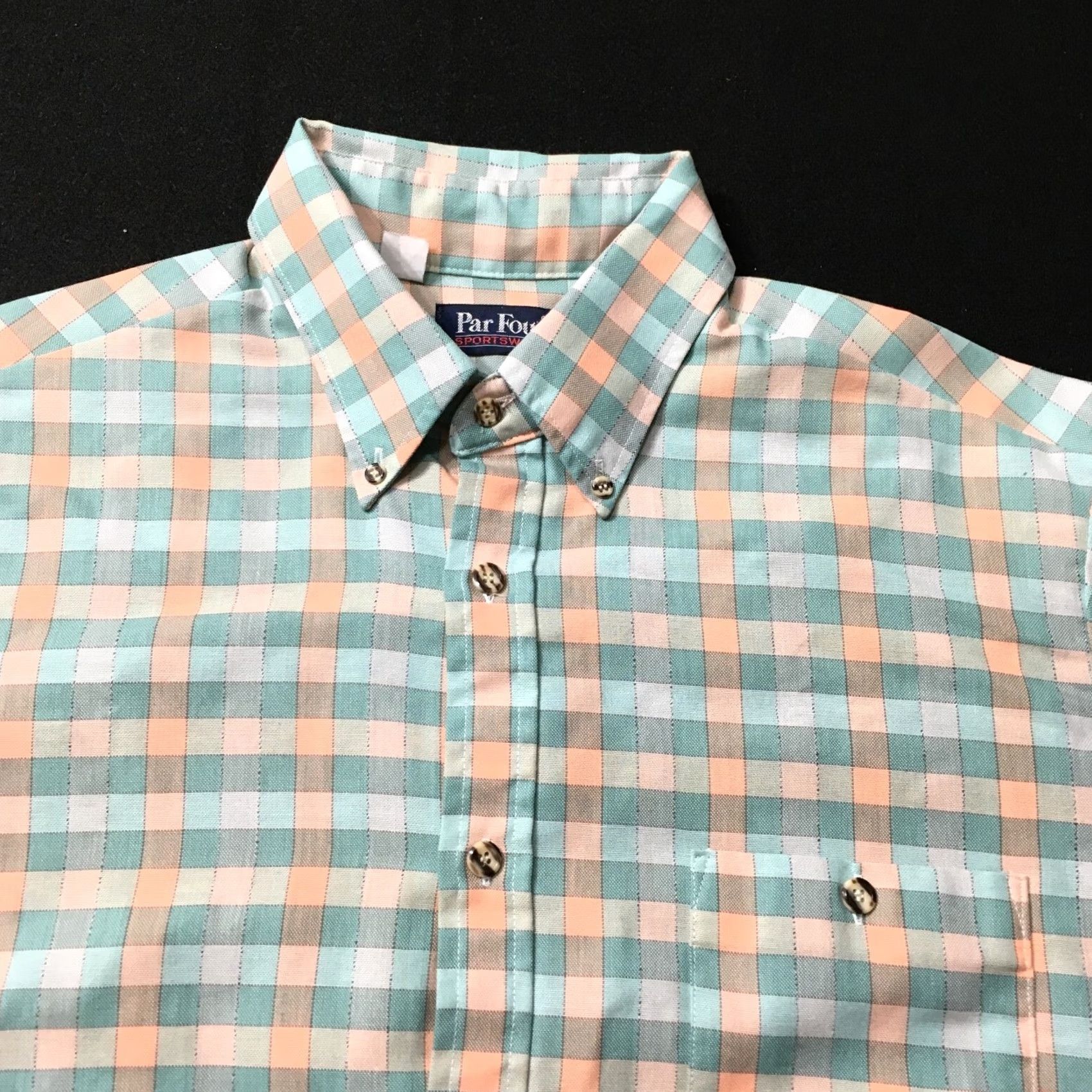 Vintage VINTAGE Par Four Button Up Shirt Long Sleeve Plaid Checkered large green Mens Size US L / EU 52-54 / 3 - 4 Thumbnail