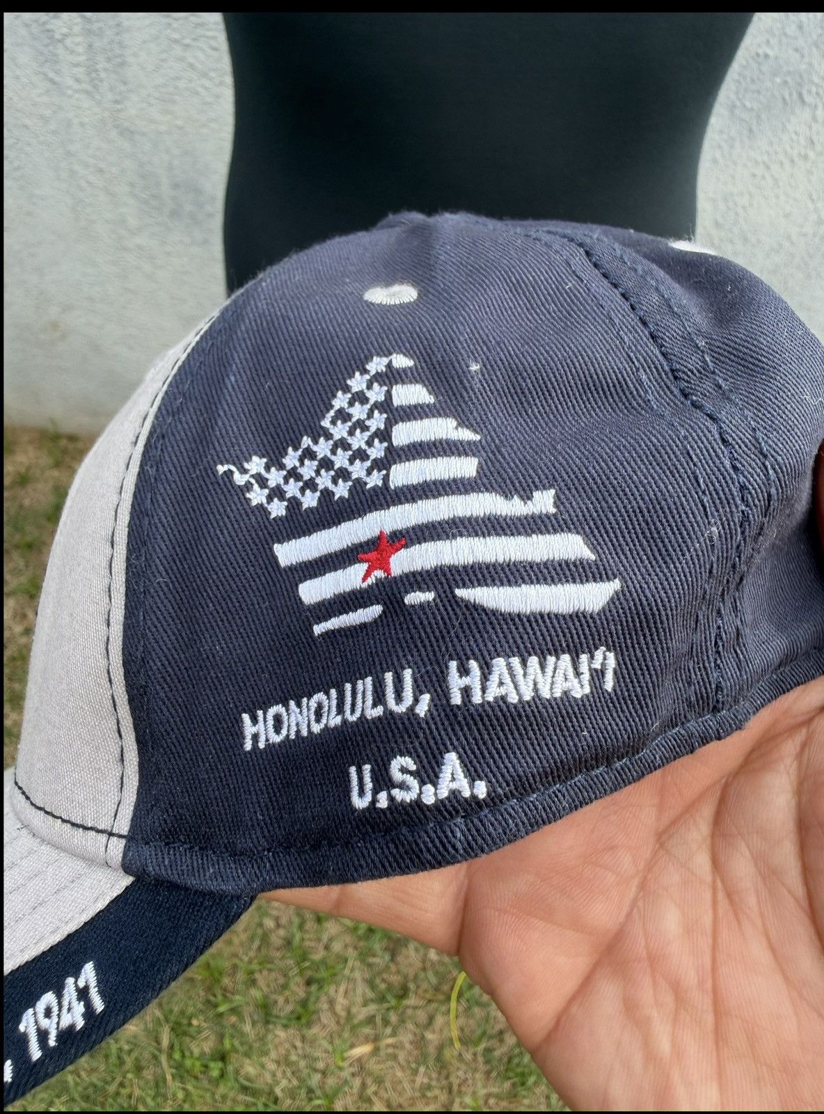 Harley Davidson Harley Davidson Baseball Hat Gray Blue Pearl Harbor Hawaii Size ONE SIZE - 4 Thumbnail