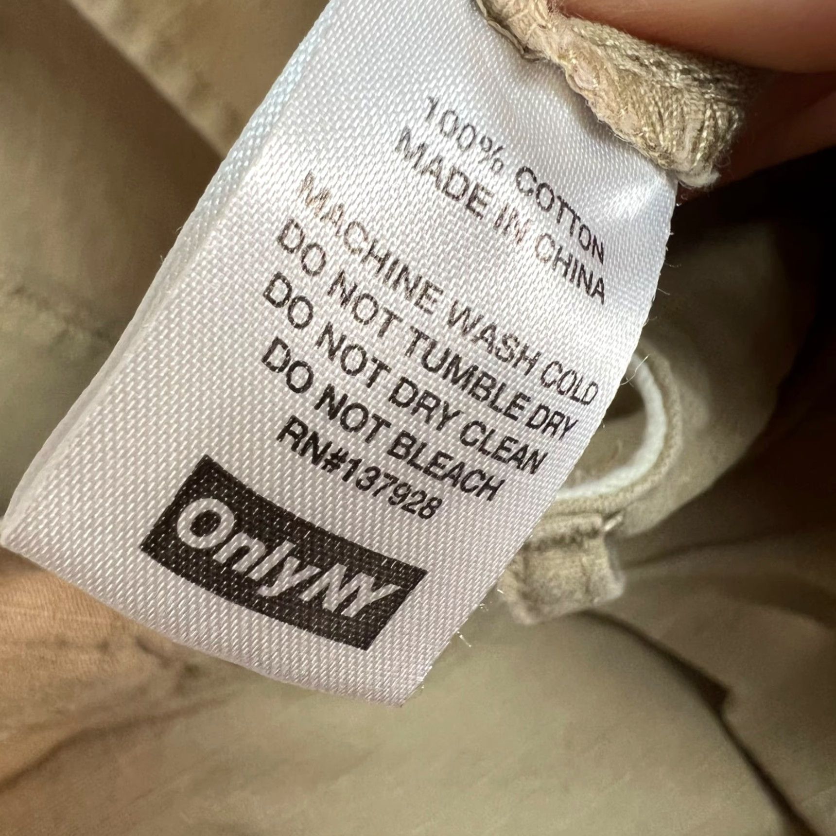 Only NY OnlyNY Mens 2XL Chino Pants 100% Cotton Khaki Straight Leg Beige Pants Sl/ Pocket Casual Regular Men Size US 39 - 4 Thumbnail