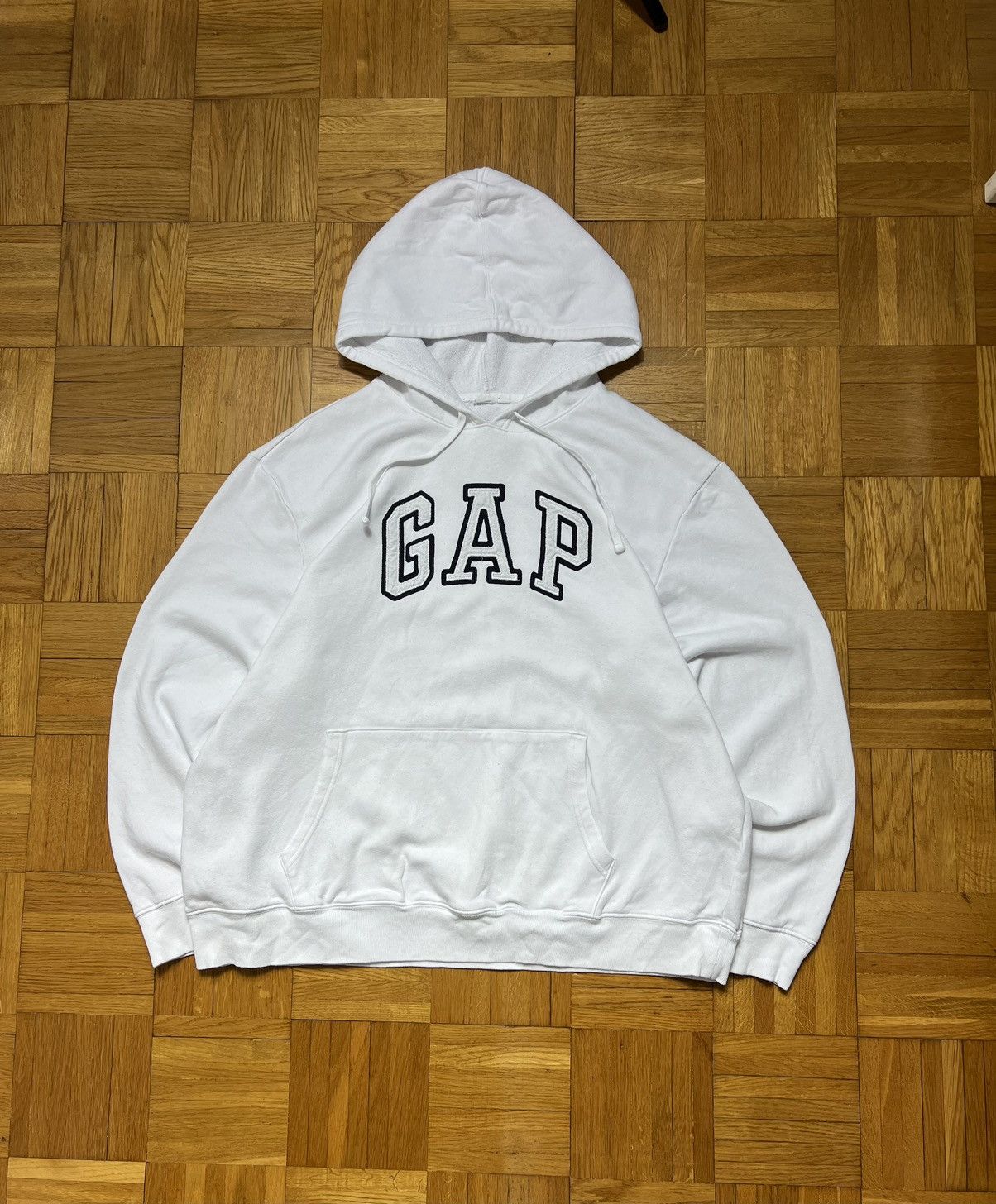 Hoodie GAP big logo white y2k kanye west bluza boxy fit
