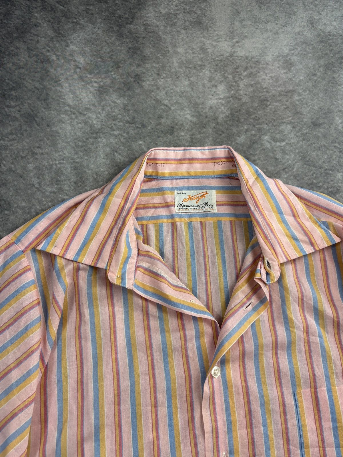 Vintage Vintage Shortsleeve Shirt 1970s 1980s Vertical Striped Funky Size US L / EU 52-54 / 3 - 4 Thumbnail