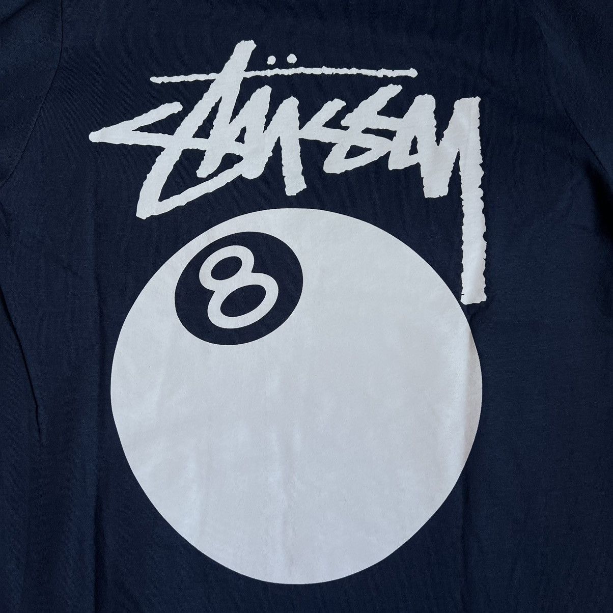 Stussy Stussy 8-Ball Navy Blue Long Sleeve T-Shirt Size S