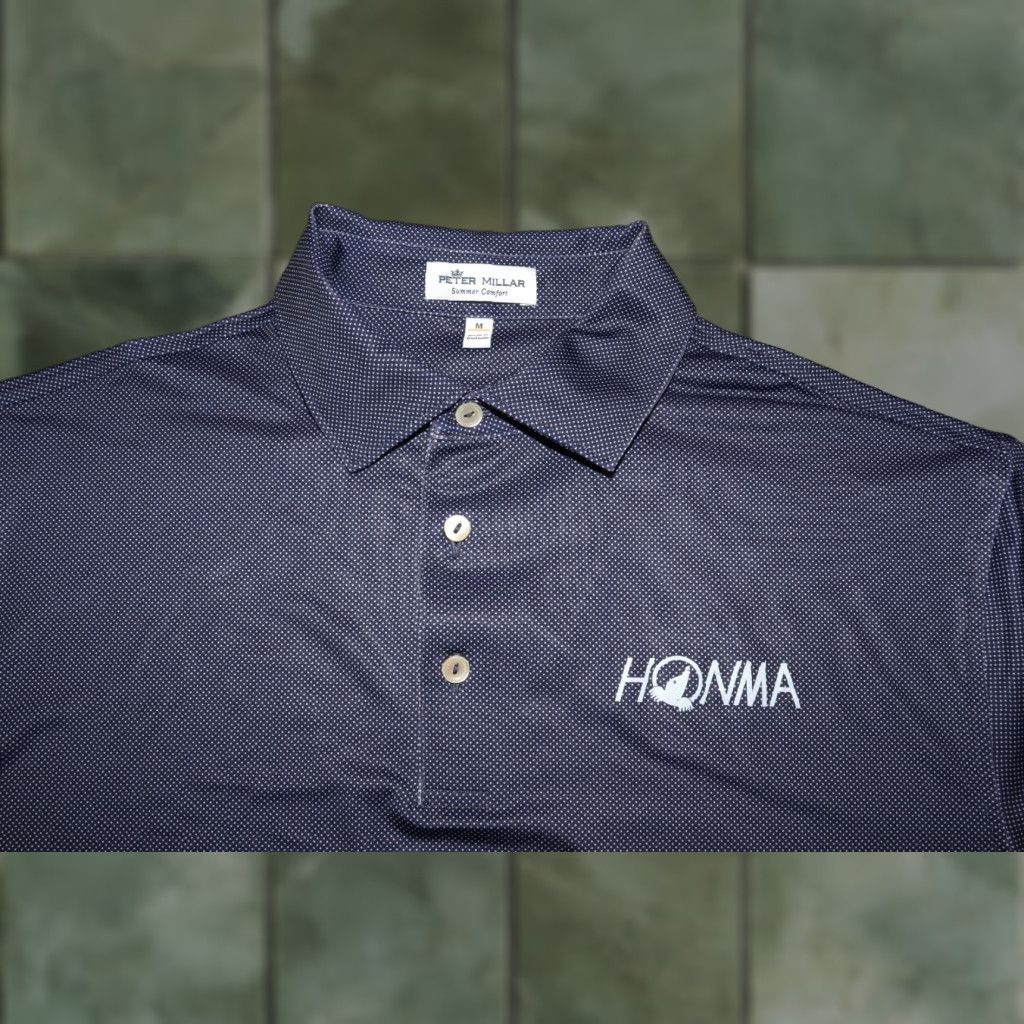 Peter Millar PETER MILLAR Summer Comfort Golf Polo Allover Dot Print AOP Navy Size Men Medium Polo Mens Regular Multicolor Dot Print Golf Polo Size US M / EU 48-50 / 2 - 1 Thumbnail