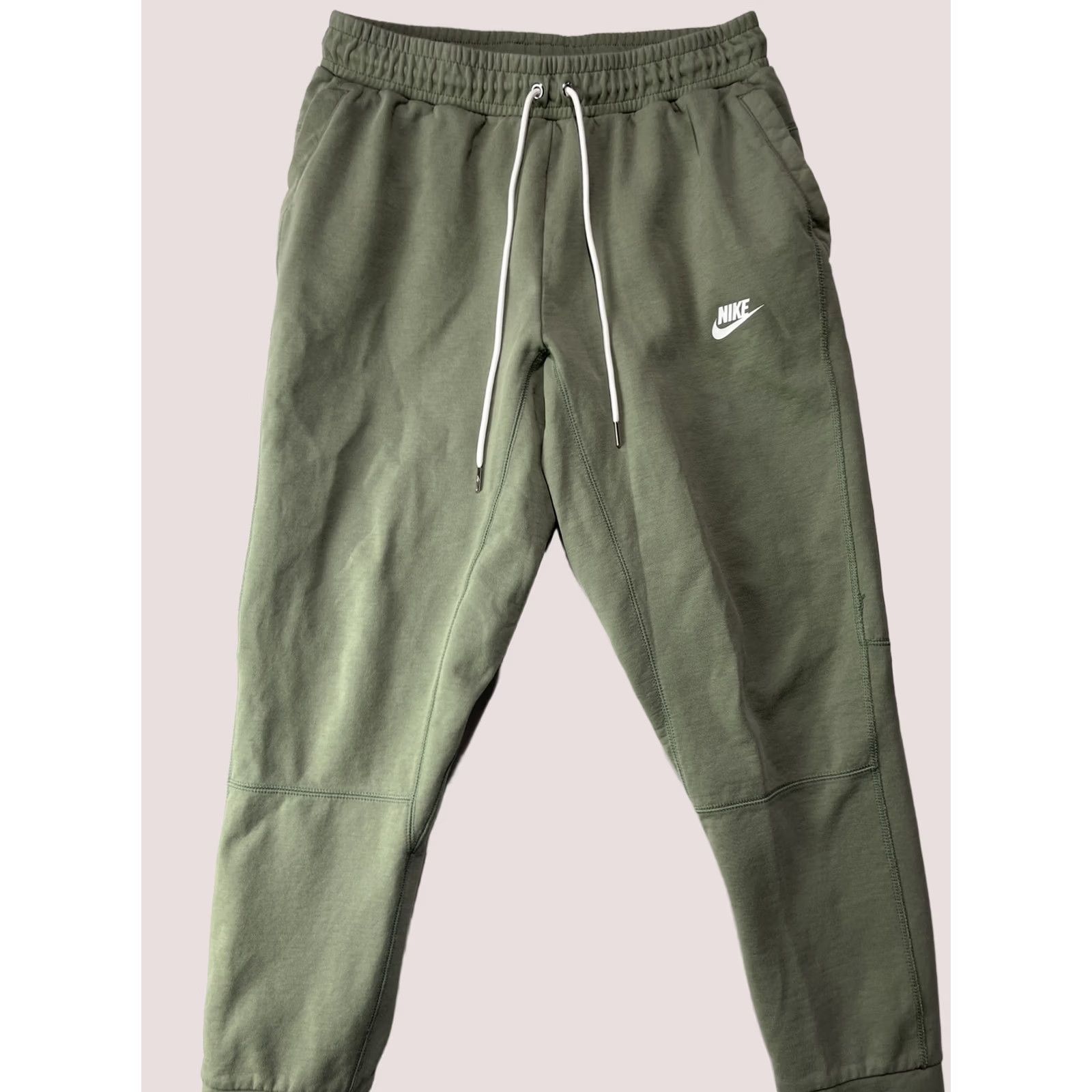 Nike Nike Fleece Joggers Pants Men Medium Green NSW Modern Athletic Casual Tapered Pockets DJ0367-378 Size US 31 - 1 Thumbnail