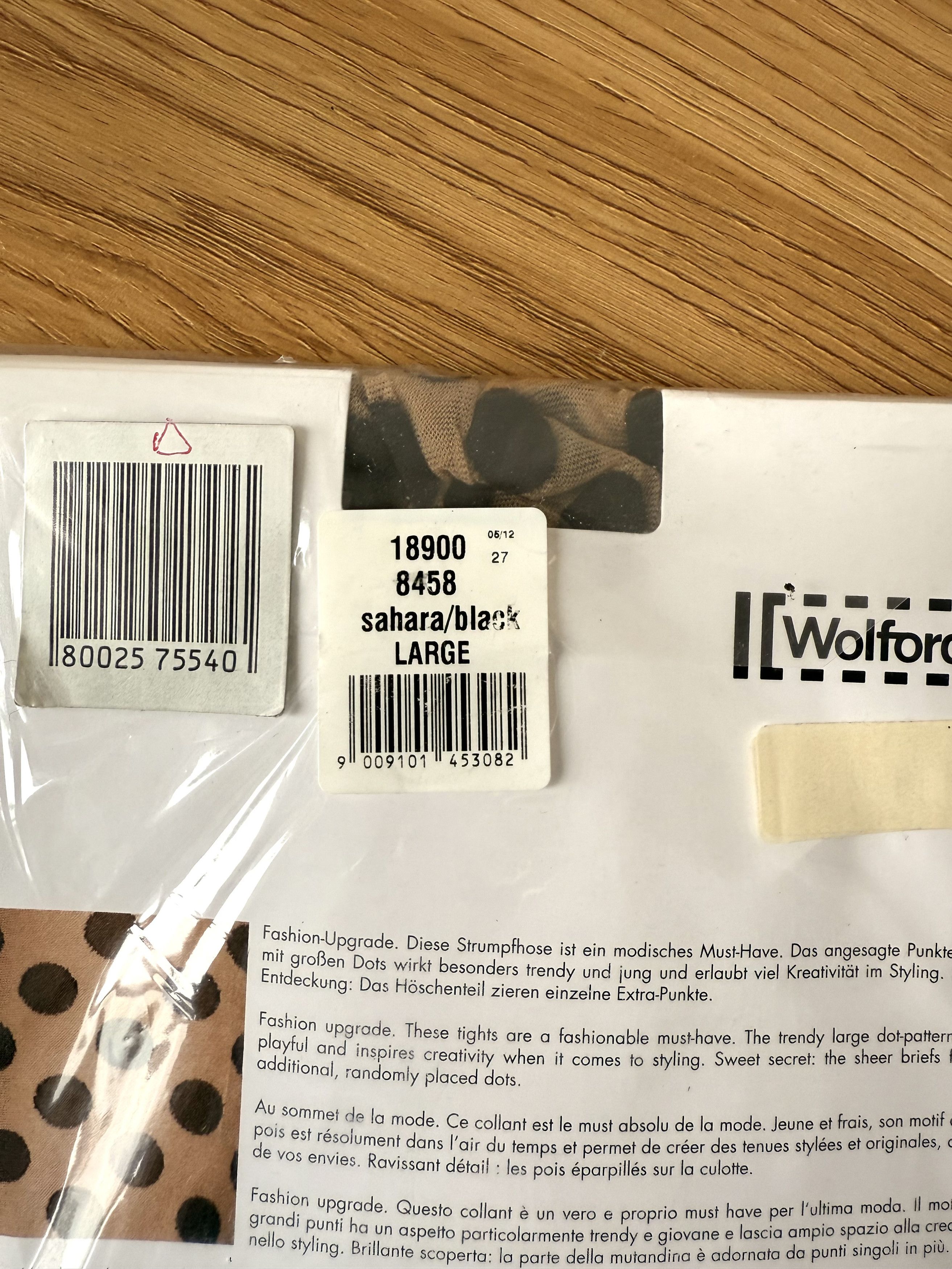Wolford Wolford Dolly Dots Tights Sahara Black (L) Size 30" / US 8 / IT 44 - 2 Thumbnail