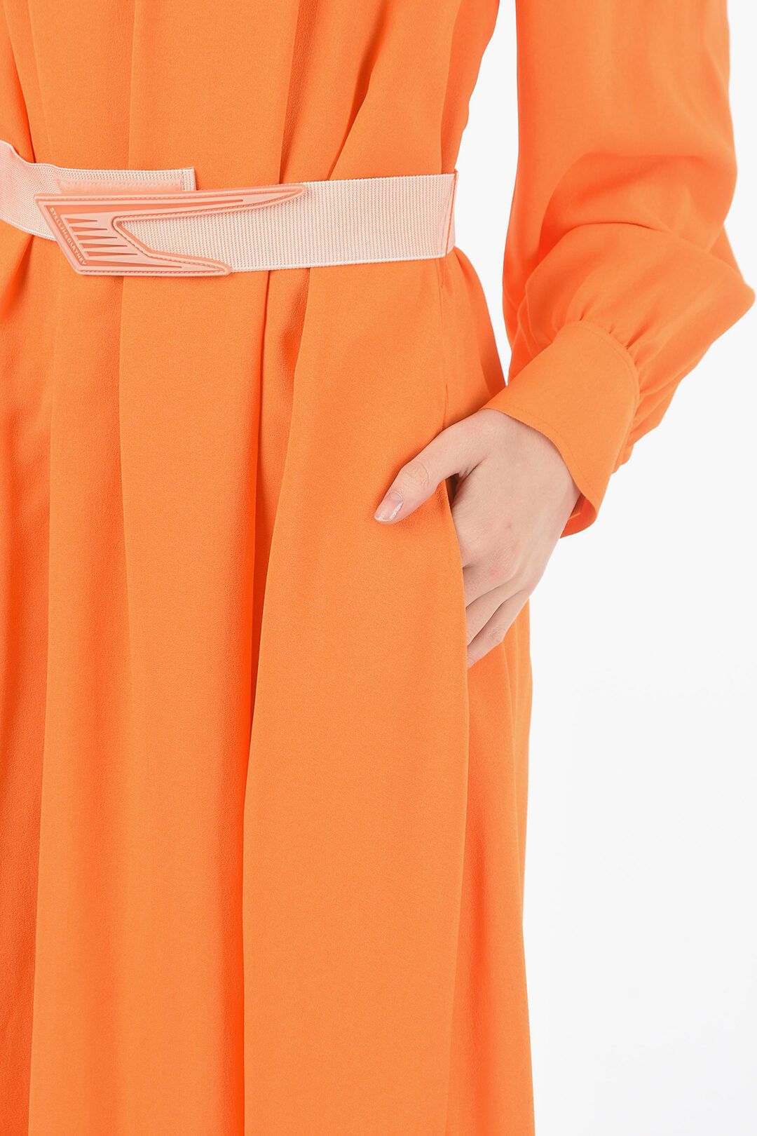Stella McCartney og1mm0824 Elastic Belt Shoulder Maxi Dress in Orange Size S / US 4 / IT 40 - 3 Thumbnail