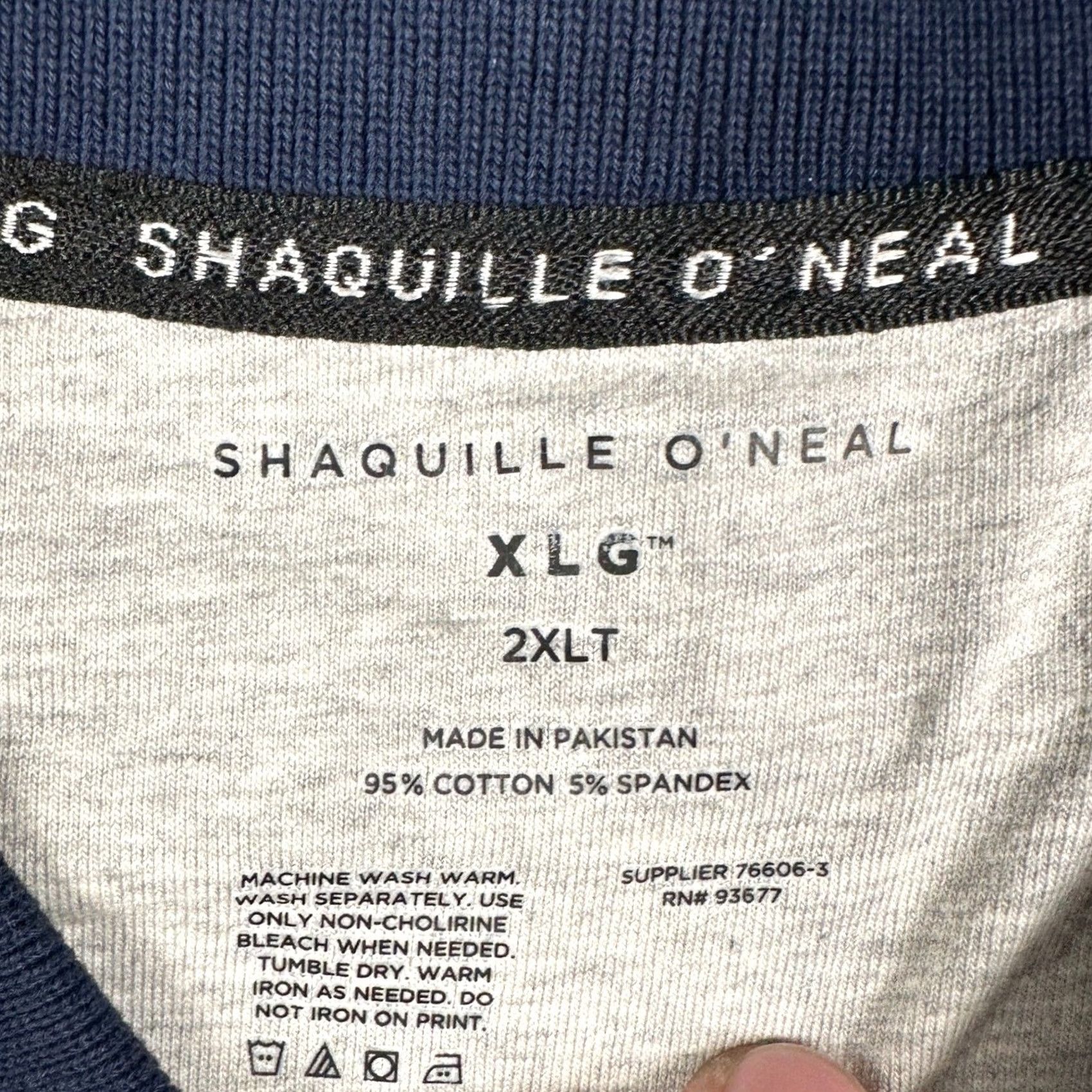Vintage Shaquille O'Neal XLG Polo Shirt Mens 2XLT Blue Solid Long Sleeve 1/4 Zip Casual Business Baggy & Tall Mens Size US XXL / EU 58 / 5 - 4 Thumbnail