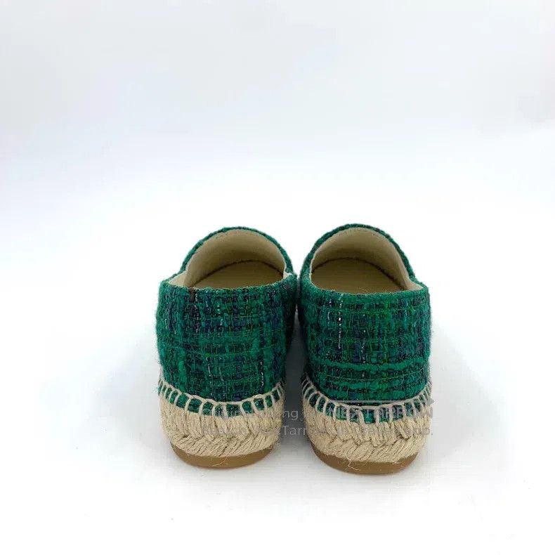 Chanel Chanel Green double C woven tweed fisherman's shoes Size US 6.5 / IT 36.5 - 4 Thumbnail