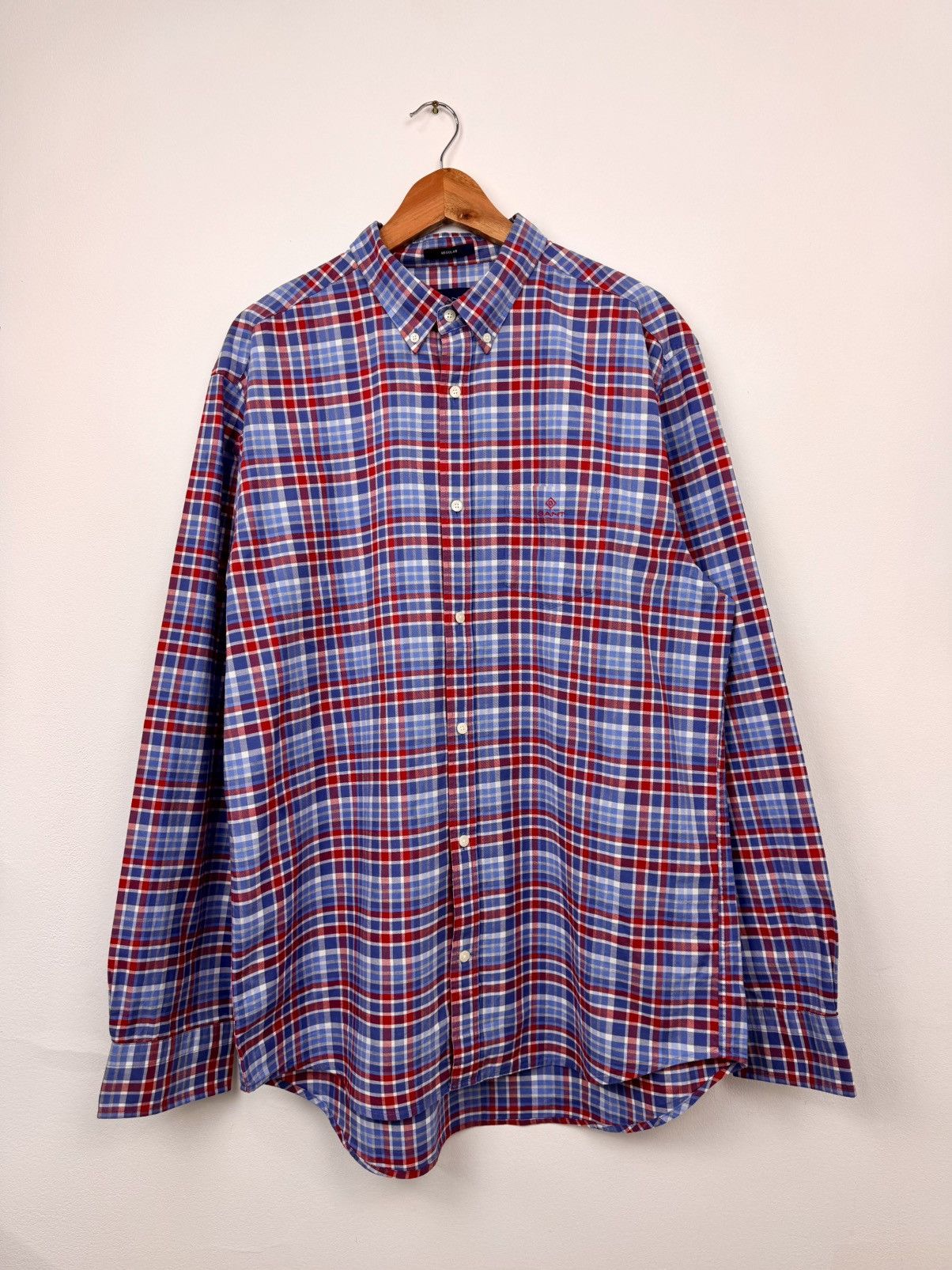 Gant Gant Men Classic Plaid Cotton Button Up Shirt Blue Size XL Size US XL / EU 56 / 4 - 1 Thumbnail